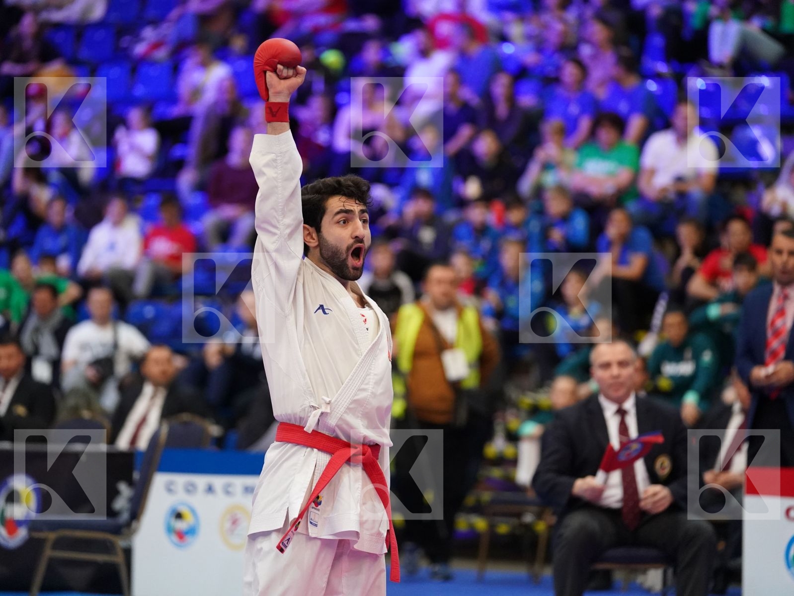 ATES OMER FARUK (TURKEY) vs XENOS CHRISTOS-STEFANOS (GREECE) in Under 21 Kumite Male -60 Kg - Final bout