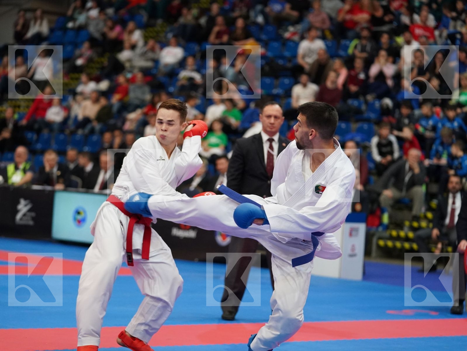 NIELSEN CHRISTOFFER (DENMARK) vs ALMEIDA TIAGO (PORTUGAL) in Under 21 Kumite Male -75 Kg - Final bout