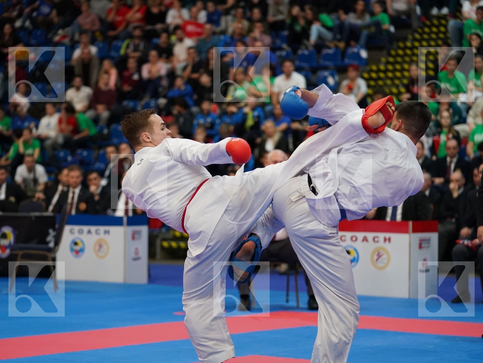 NIELSEN CHRISTOFFER (DENMARK) vs ALMEIDA TIAGO (PORTUGAL) in Under 21 Kumite Male -75 Kg - Final bout
