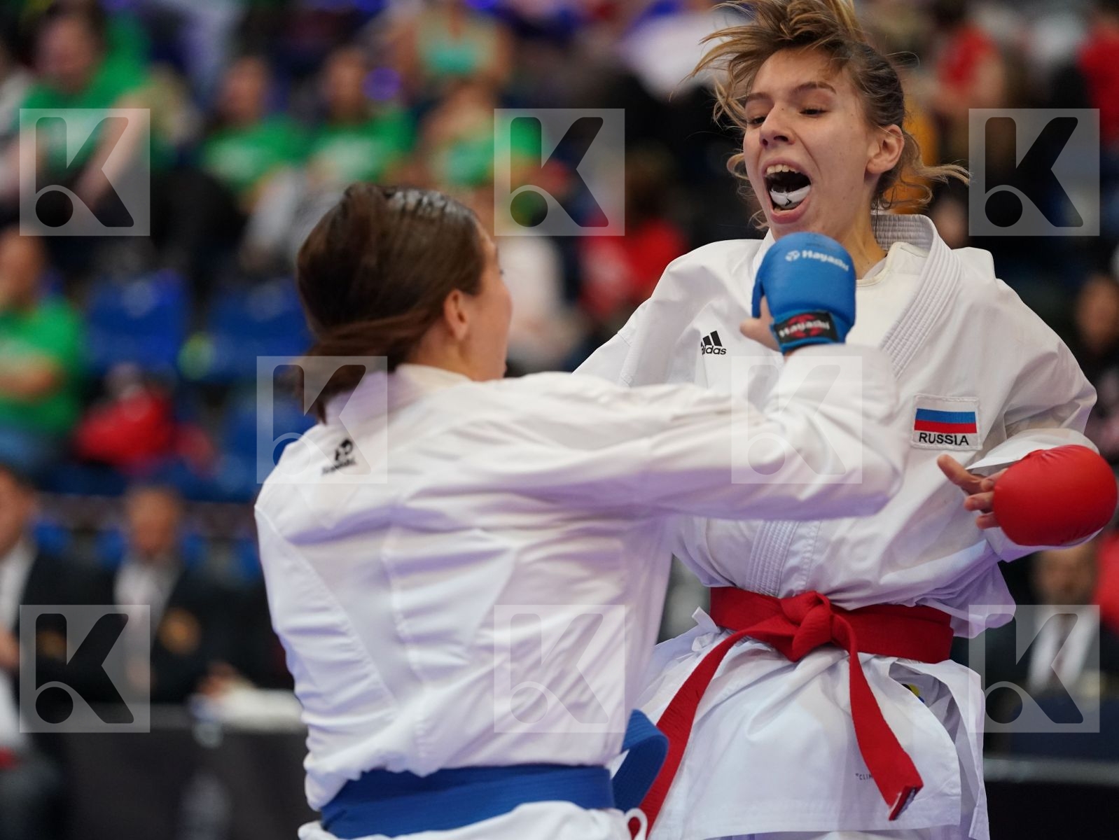 ISAEVA VICTORIA (RUSSIAN FEDERATION) vs SAELID ANNIKA (NORWAY) in Under 21 Kumite Female -68 Kg - Final bout