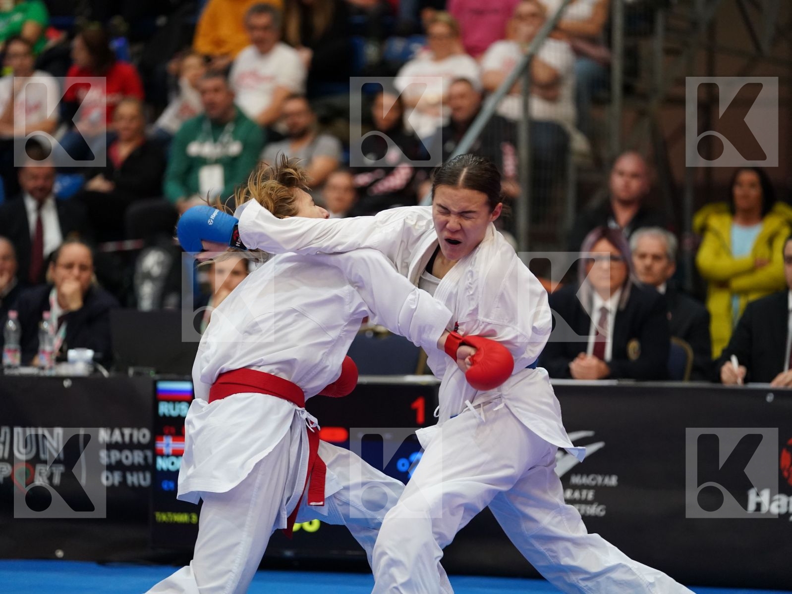 ISAEVA VICTORIA (RUSSIAN FEDERATION) vs SAELID ANNIKA (NORWAY) in Under 21 Kumite Female -68 Kg - Final bout