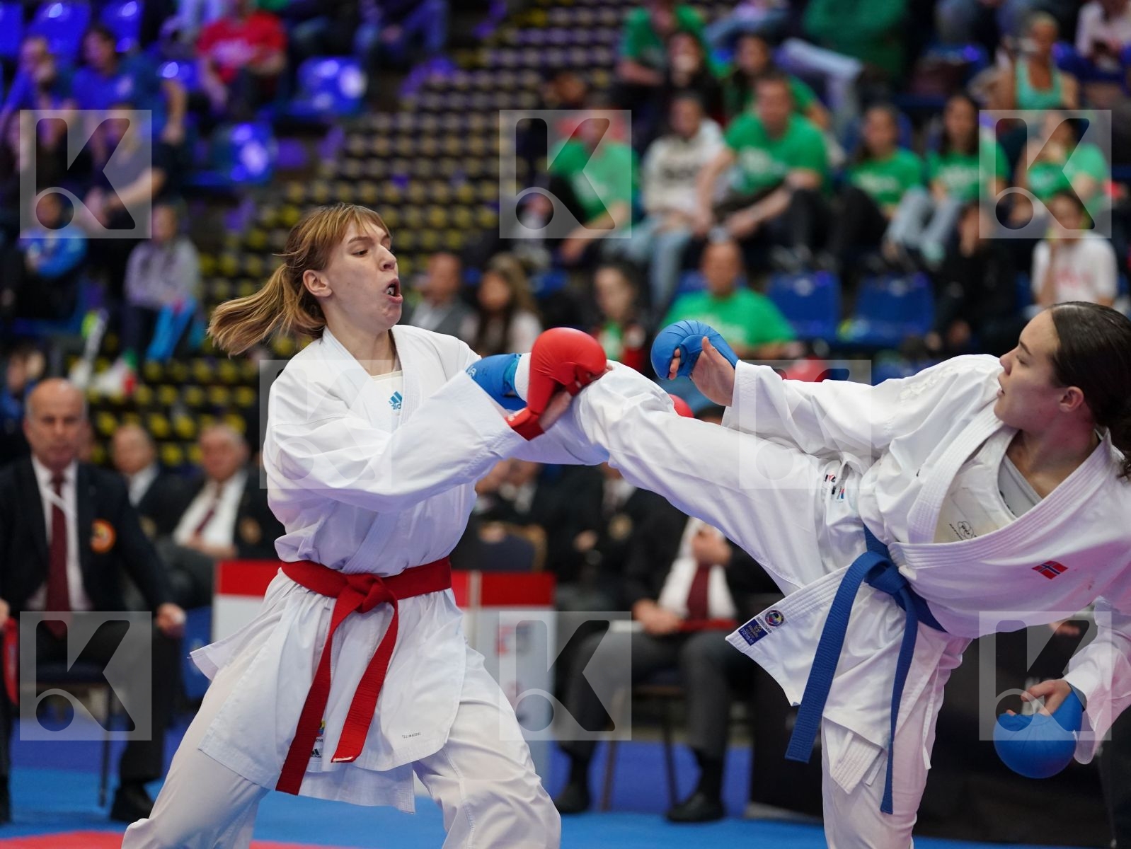 ISAEVA VICTORIA (RUSSIAN FEDERATION) vs SAELID ANNIKA (NORWAY) in Under 21 Kumite Female -68 Kg - Final bout