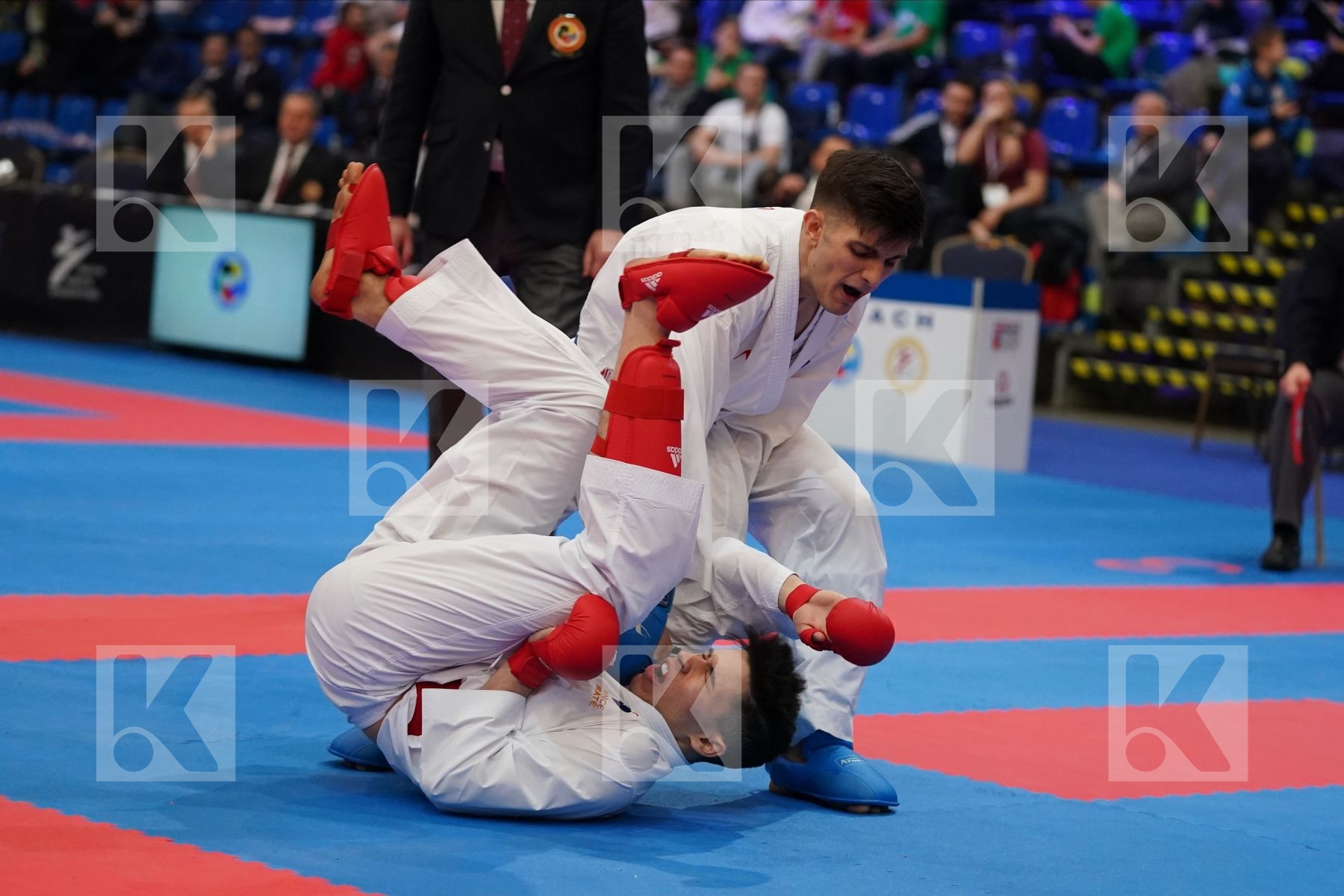 ABDESSELEM RAYBAK (FRANCE) vs MASTROGIANNIS KONSTANTINOS (GREECE) in Under 21 Kumite Male -84 Kg - Final bout