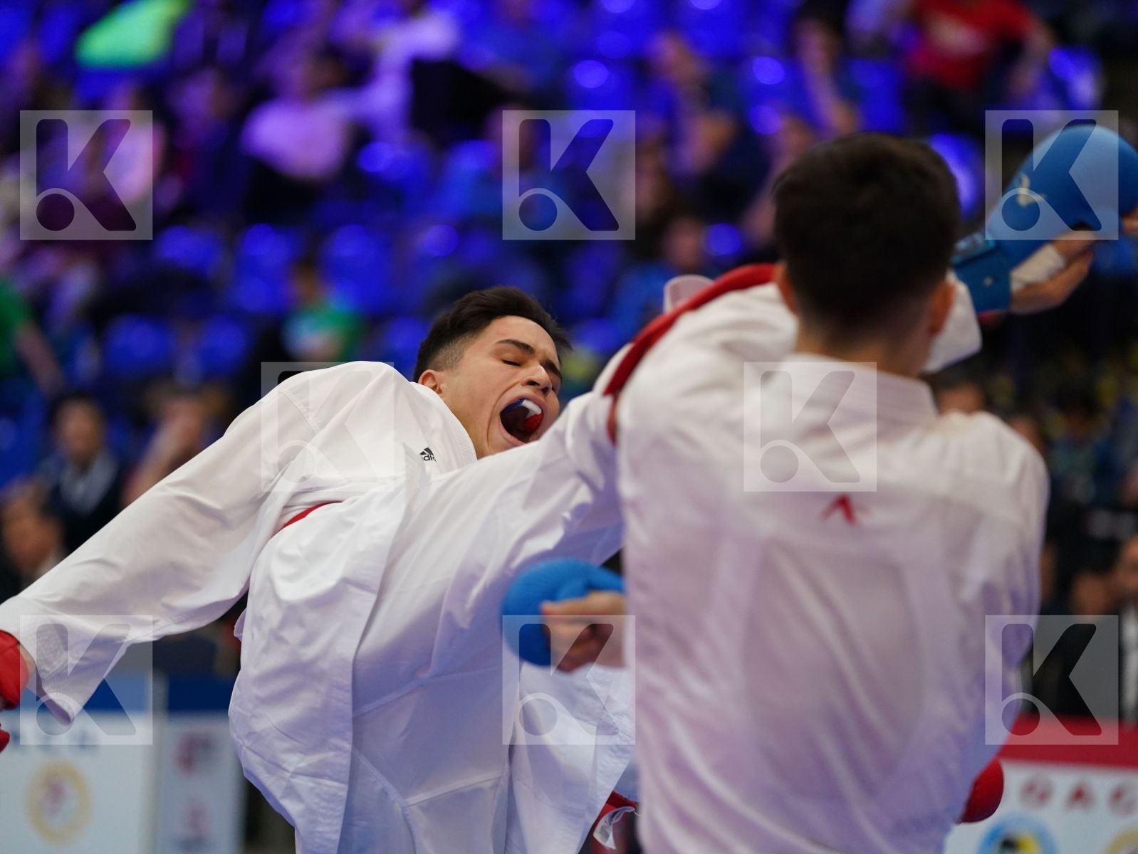 ABDESSELEM RAYBAK (FRANCE) vs MASTROGIANNIS KONSTANTINOS (GREECE) in Under 21 Kumite Male -84 Kg - Final bout