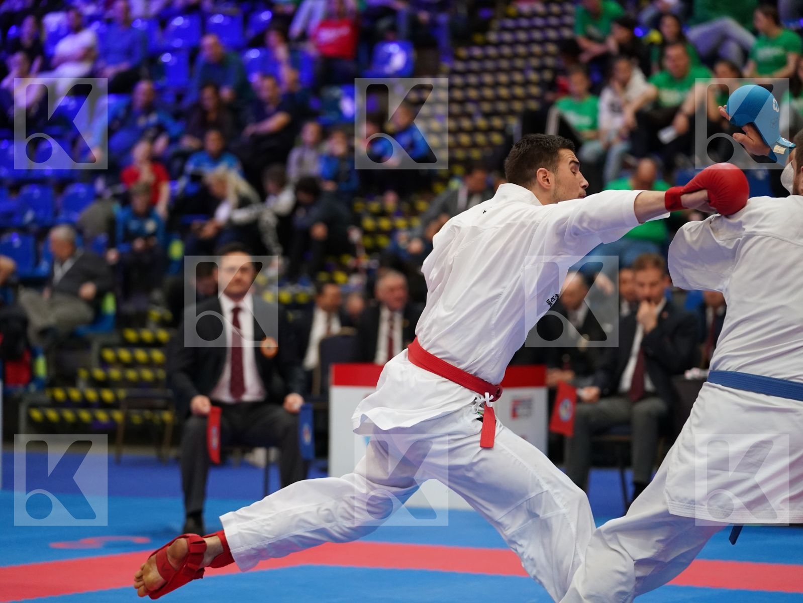 SMOLOVIC PREDRAG (MONTENEGRO) vs LAHUNOV IHOR (UKRAINE) in Under 21 Kumite Male 84+ Kg - Final bout