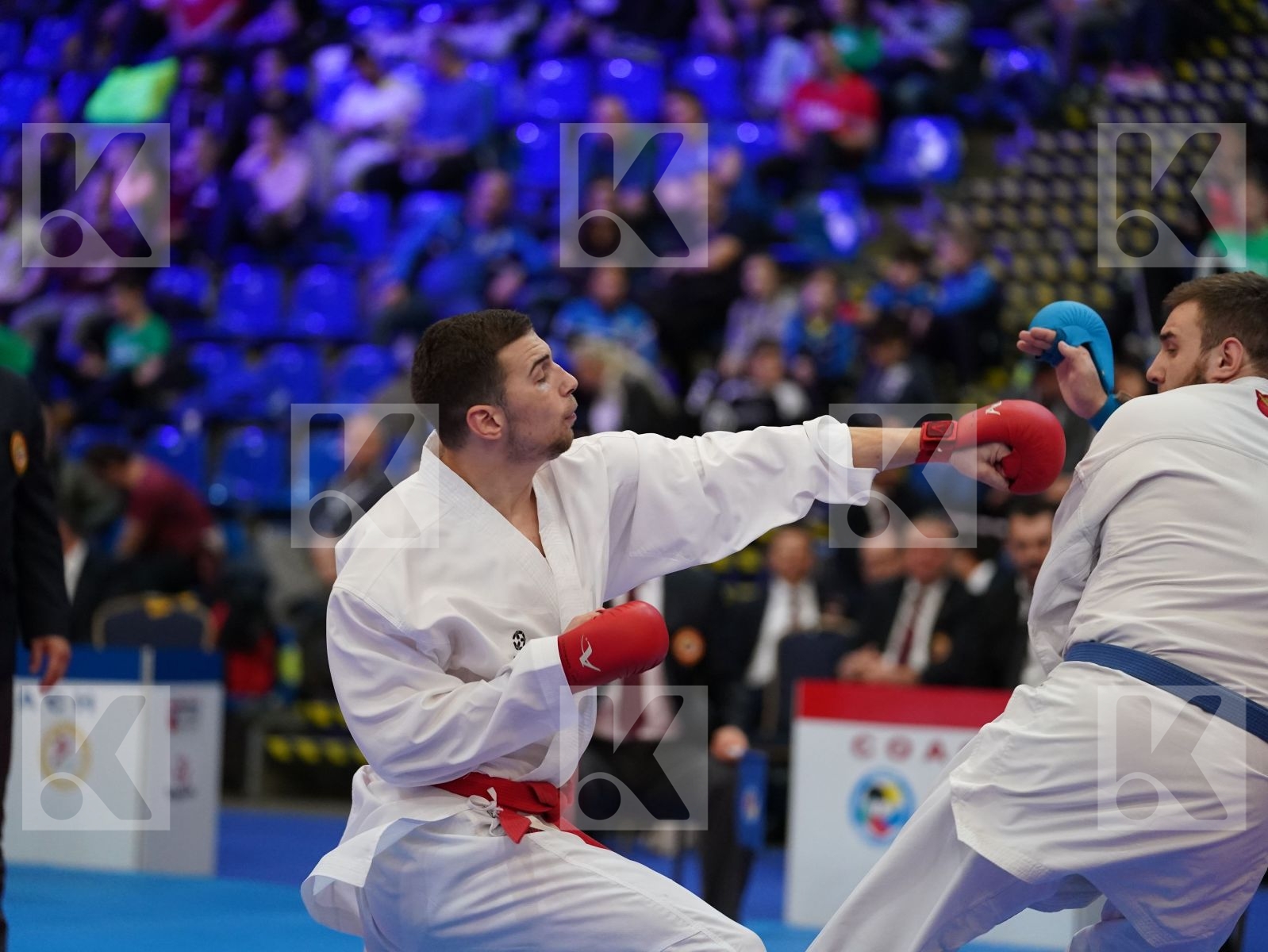 SMOLOVIC PREDRAG (MONTENEGRO) vs LAHUNOV IHOR (UKRAINE) in Under 21 Kumite Male 84+ Kg - Final bout