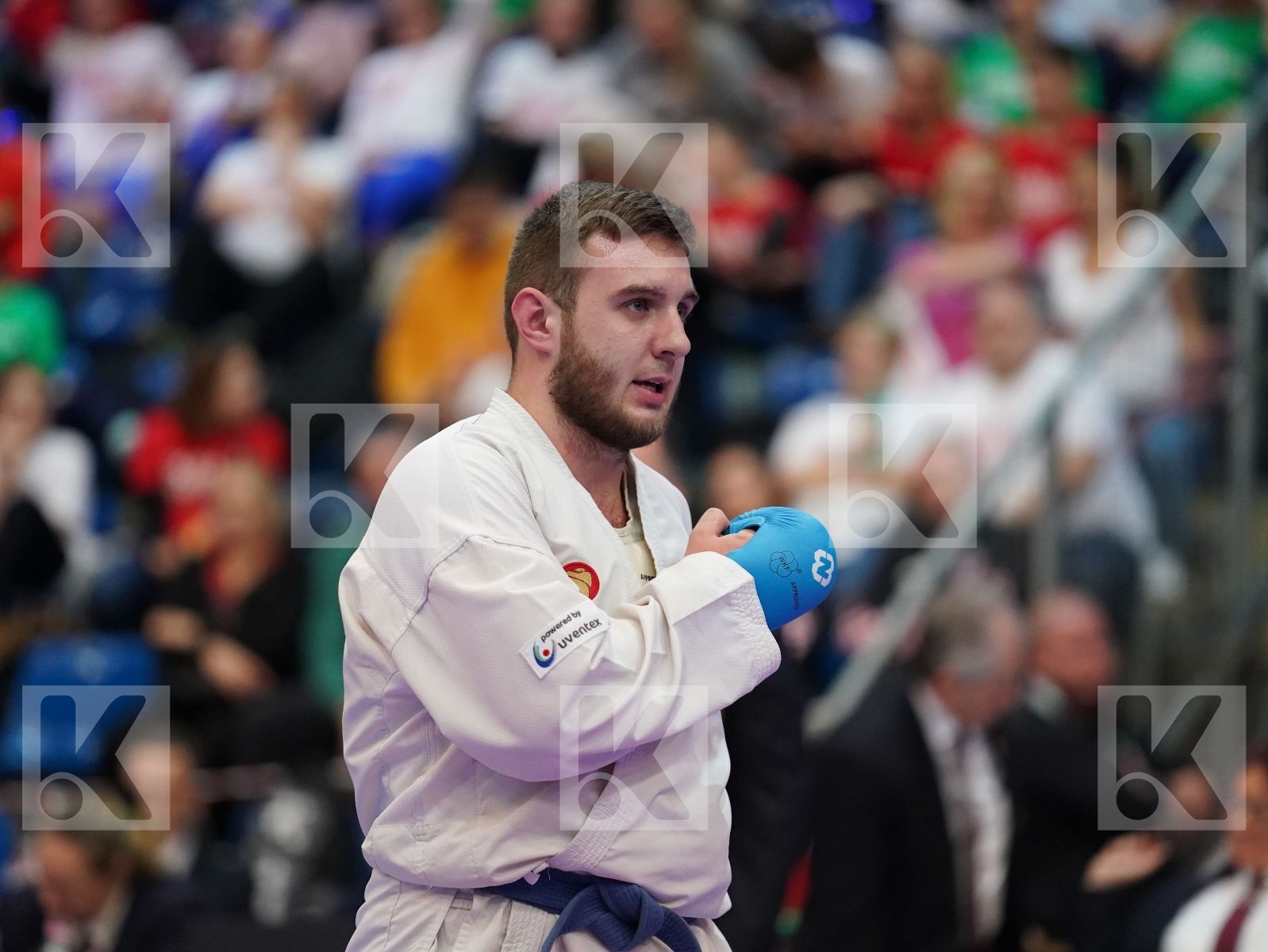 SMOLOVIC PREDRAG (MONTENEGRO) vs LAHUNOV IHOR (UKRAINE) in Under 21 Kumite Male 84+ Kg - Final bout