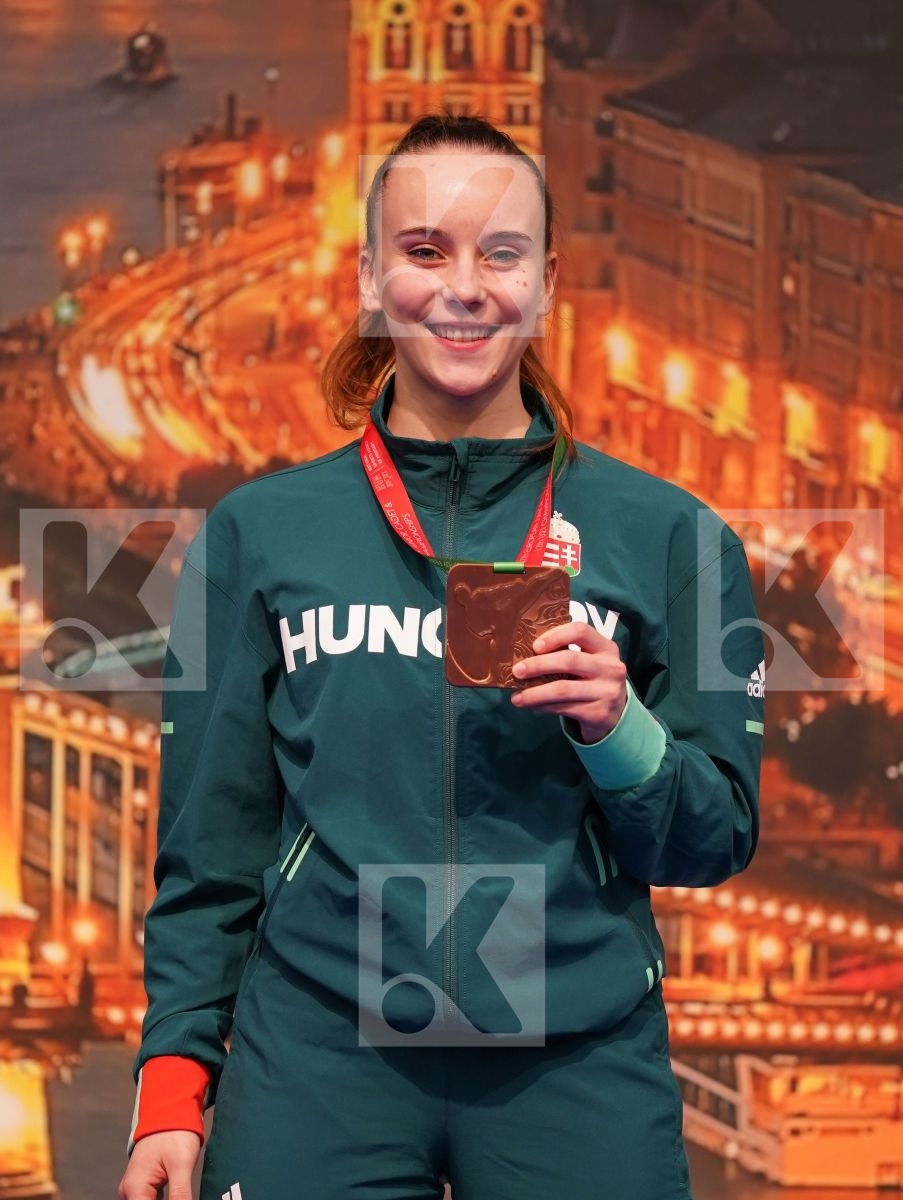 GALASSI MATILDE (ITALY), MOYSIDOU ANTONIA (GREECE), NOVO YOUNMI (BELGIUM), KISS ZSOFIA (HUNGARY) in Junior Kata Female - Podium ceremony