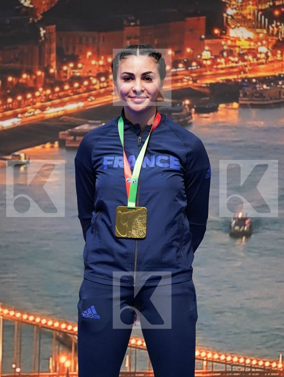OUKHATTOU ASSIA (FRANCE), MANGIACAPRA ALESSANDRA (ITALY), PEROVIC IVANA (SERBIA), FUCIK LAURA (CROATIA) in Under 21 Kumite Female -61 Kg - Podium ceremony