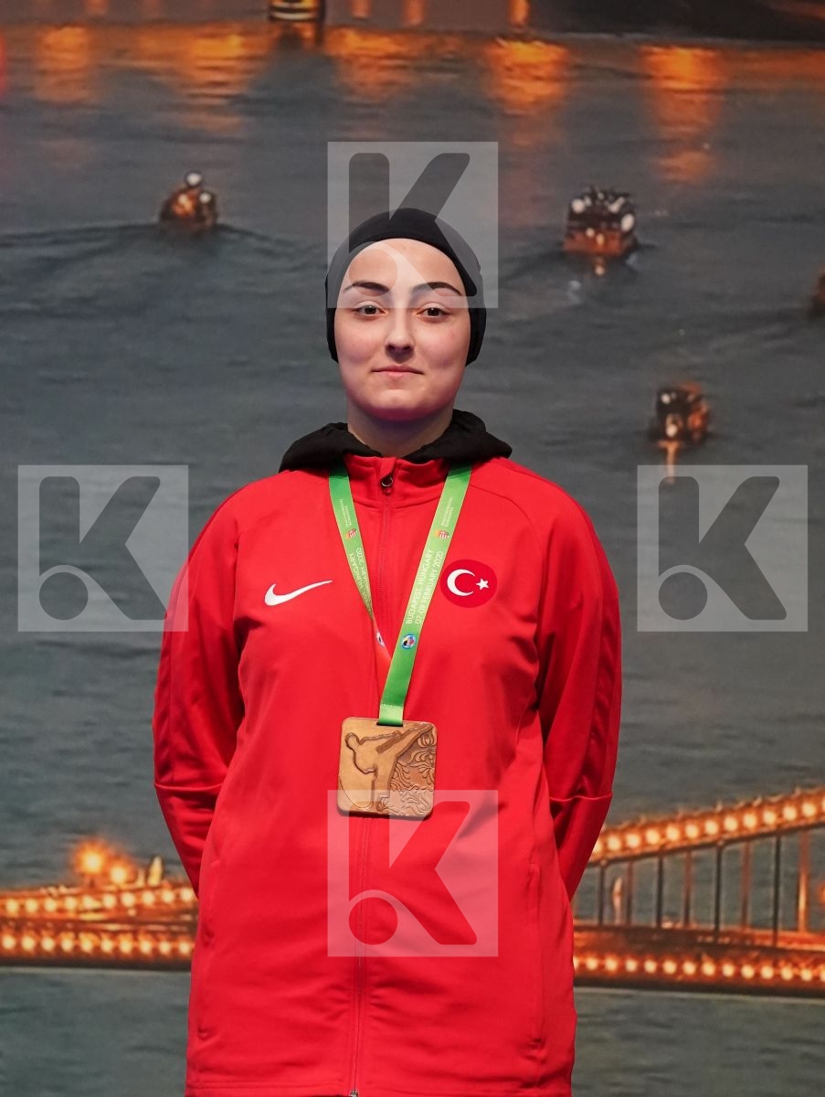 ZILLER LORA (AUSTRIA), JUNNER NIAMH (SCOTLAND), SENTURK RABIA (TURKEY), LESJAK LUCIJA (CROATIA) in Under 21 Kumite Female 68+ Kg - Podium ceremony