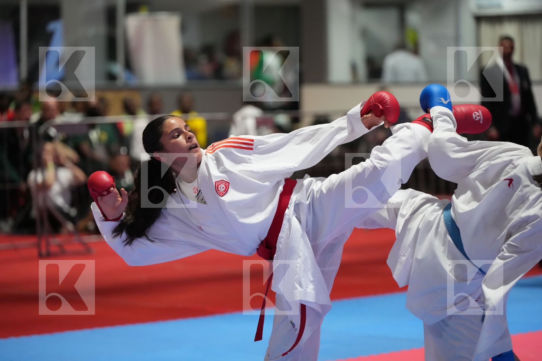 Kumite final bout featuring MAYSSA KSANTINI & DOUAA EL MACHOUAT