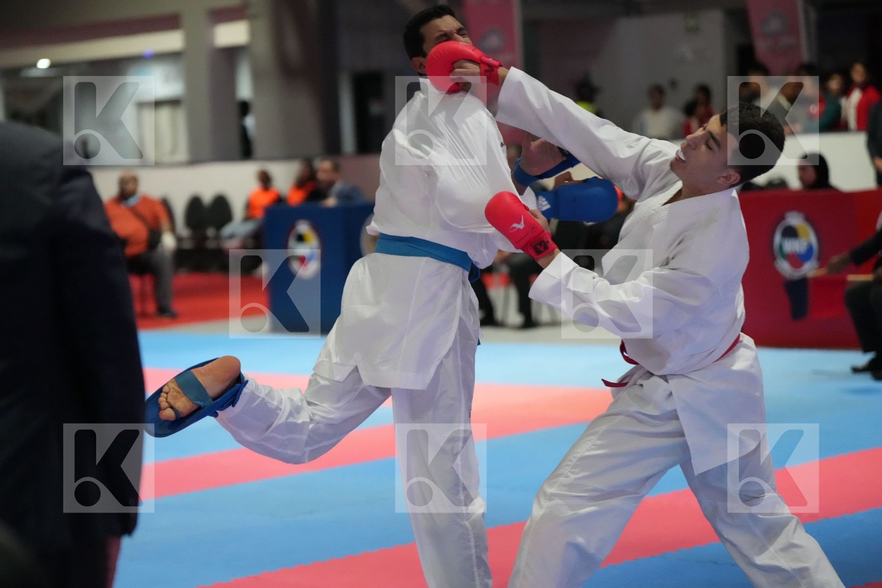 Kumite final bout featuring ANIS  BENRABAH  & OMAR OSMAN