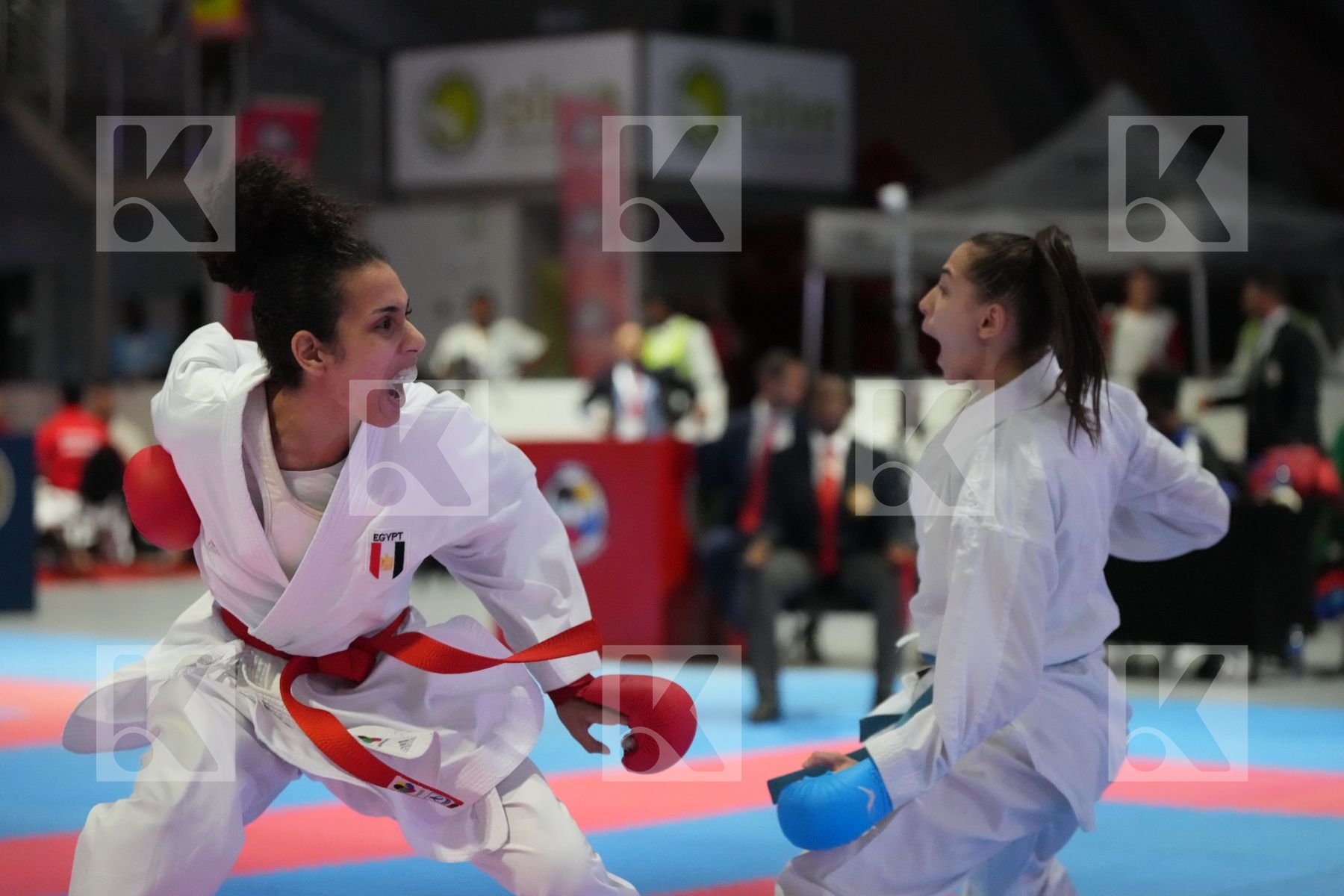 Kumite final bout featuring REEM AHMED SALAMA & CYLIA OUIKENE