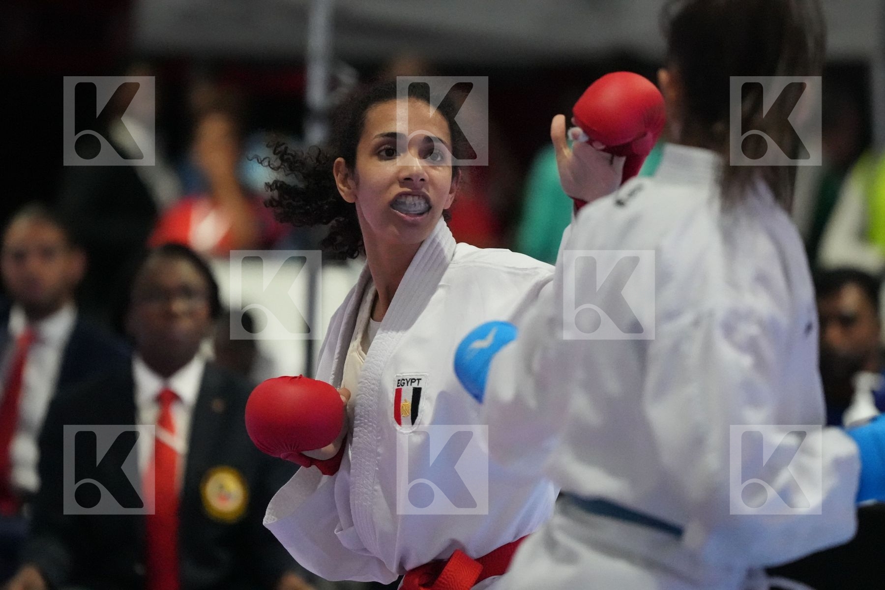 Kumite final bout featuring REEM AHMED SALAMA & CYLIA OUIKENE