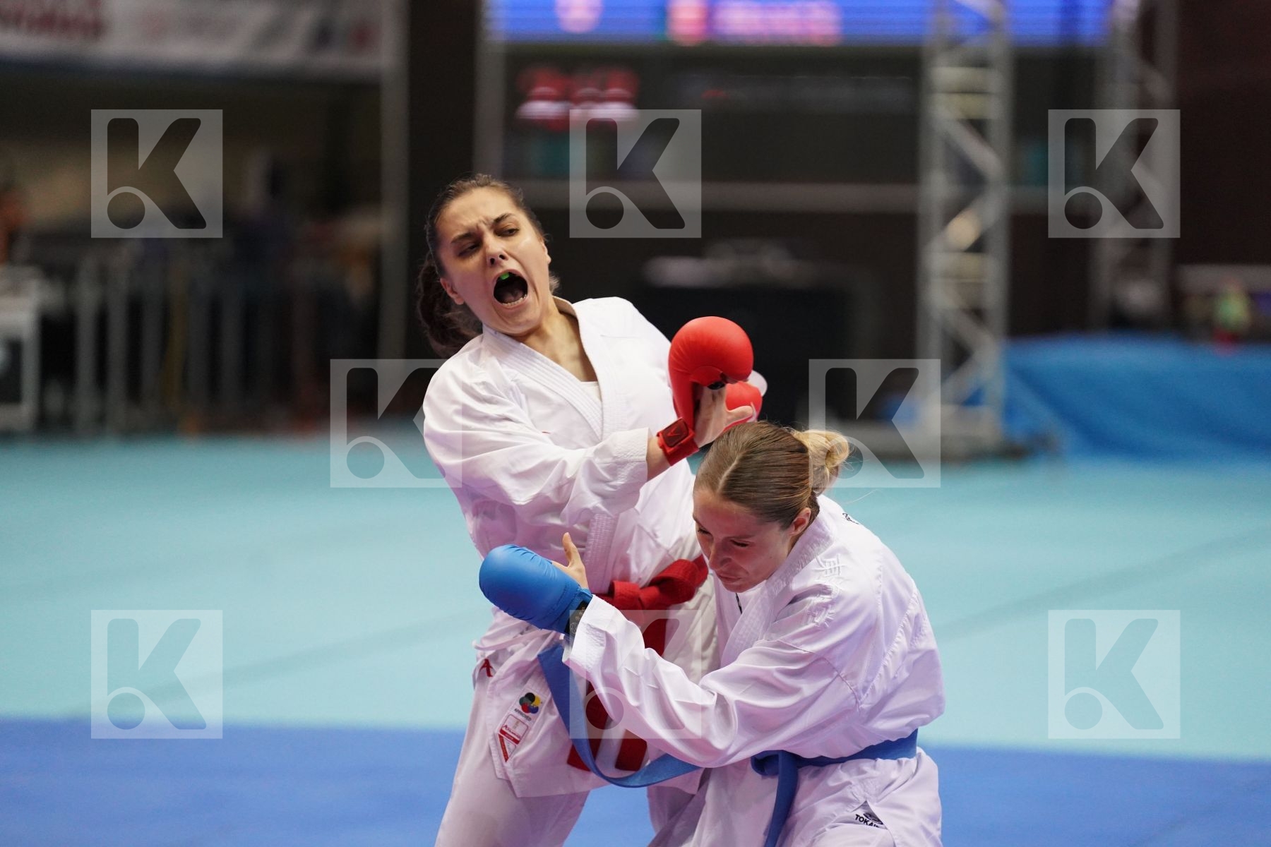 Kumite bronze bout featuring SIVERT LAURA & KOSTOVSKA VERONIKA