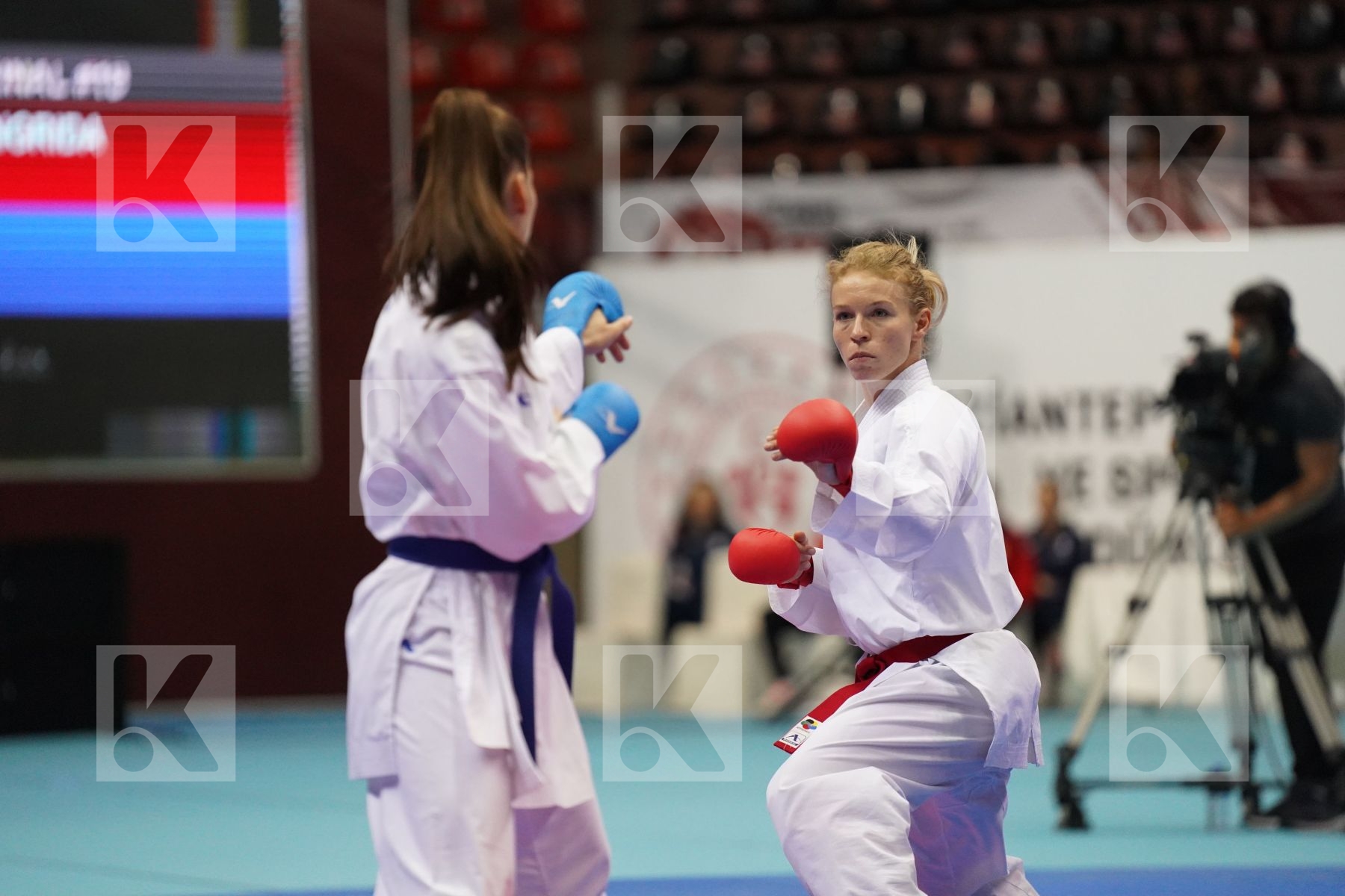 Kumite final bout featuring SUCHANKOVA INGRIDA & MIGGOU ANNA
