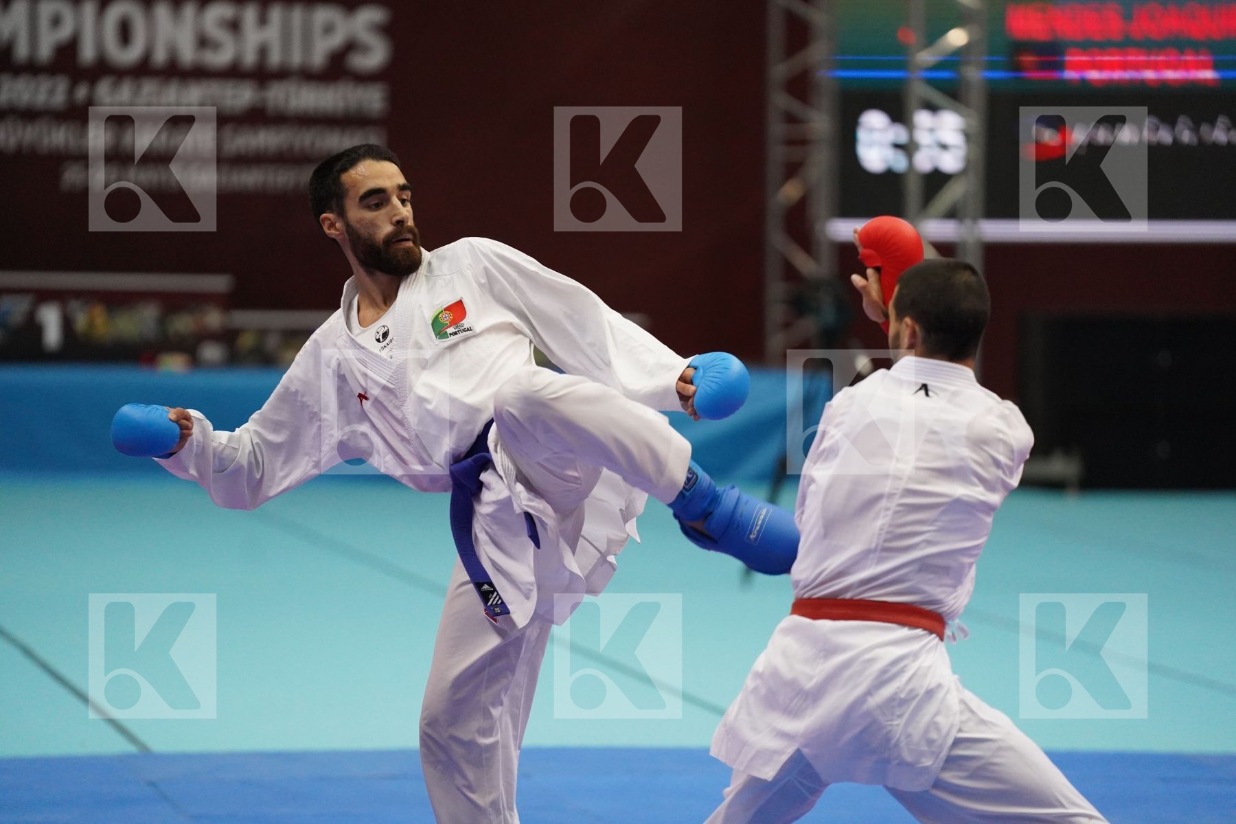 Kumite bronze bout featuring JOKSIC STEFAN & MENDES JOAQUIM
