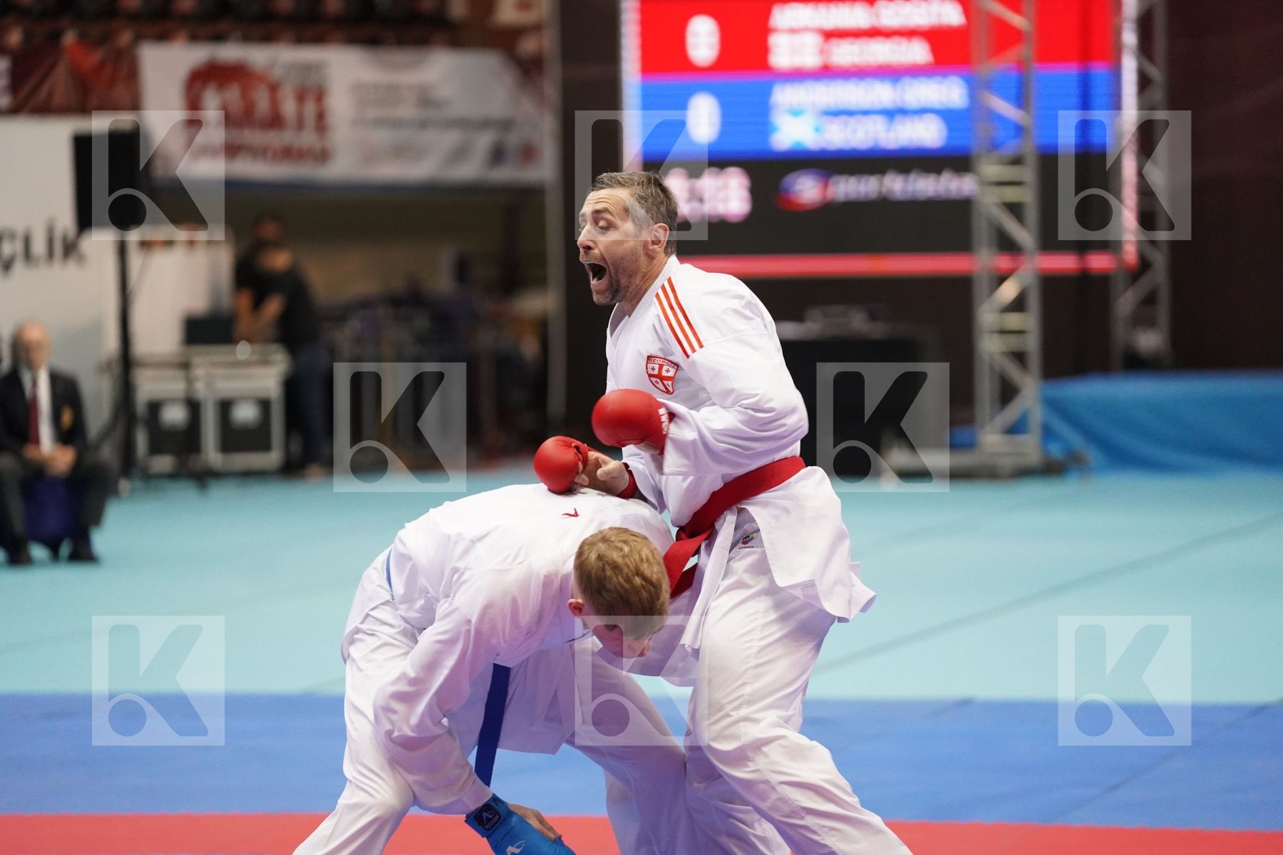 Kumite bronze bout featuring ANDERSON GREG	 & ARKANIA GOGITA