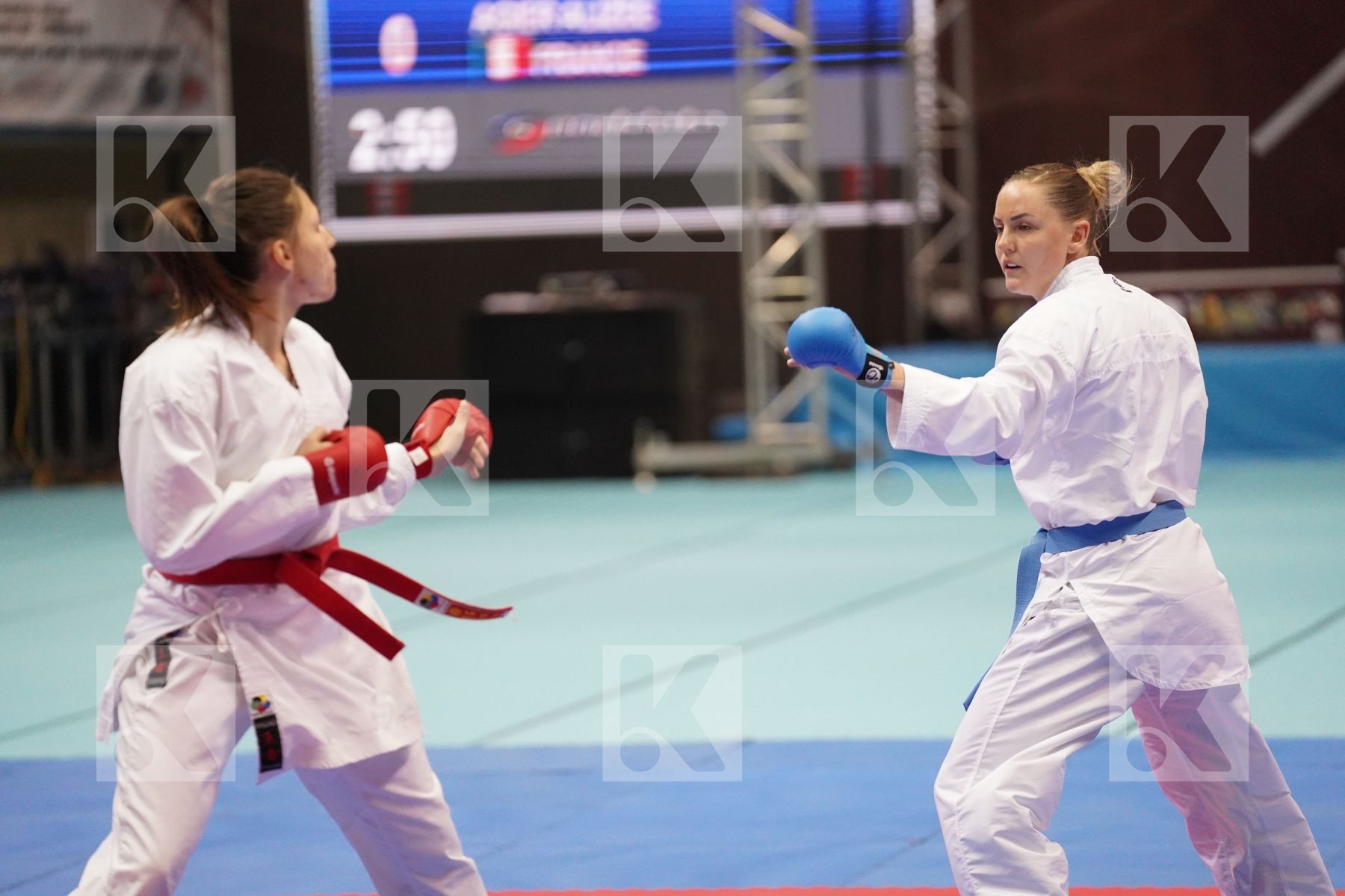 Kumite bronze bout featuring AGIER ALIZEE	 & SCHROETER MADELEINE
