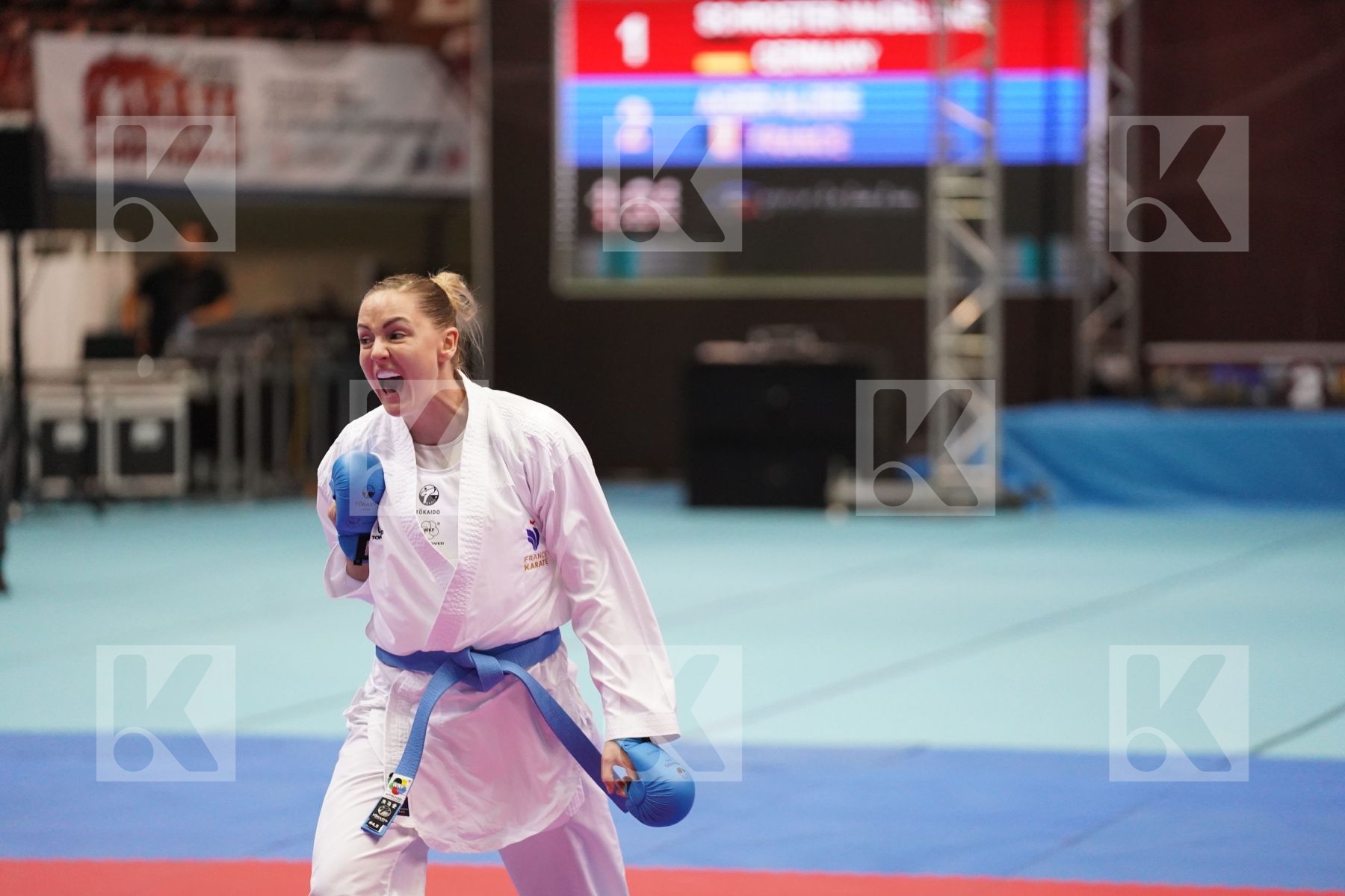 Kumite bronze bout featuring AGIER ALIZEE	 & SCHROETER MADELEINE