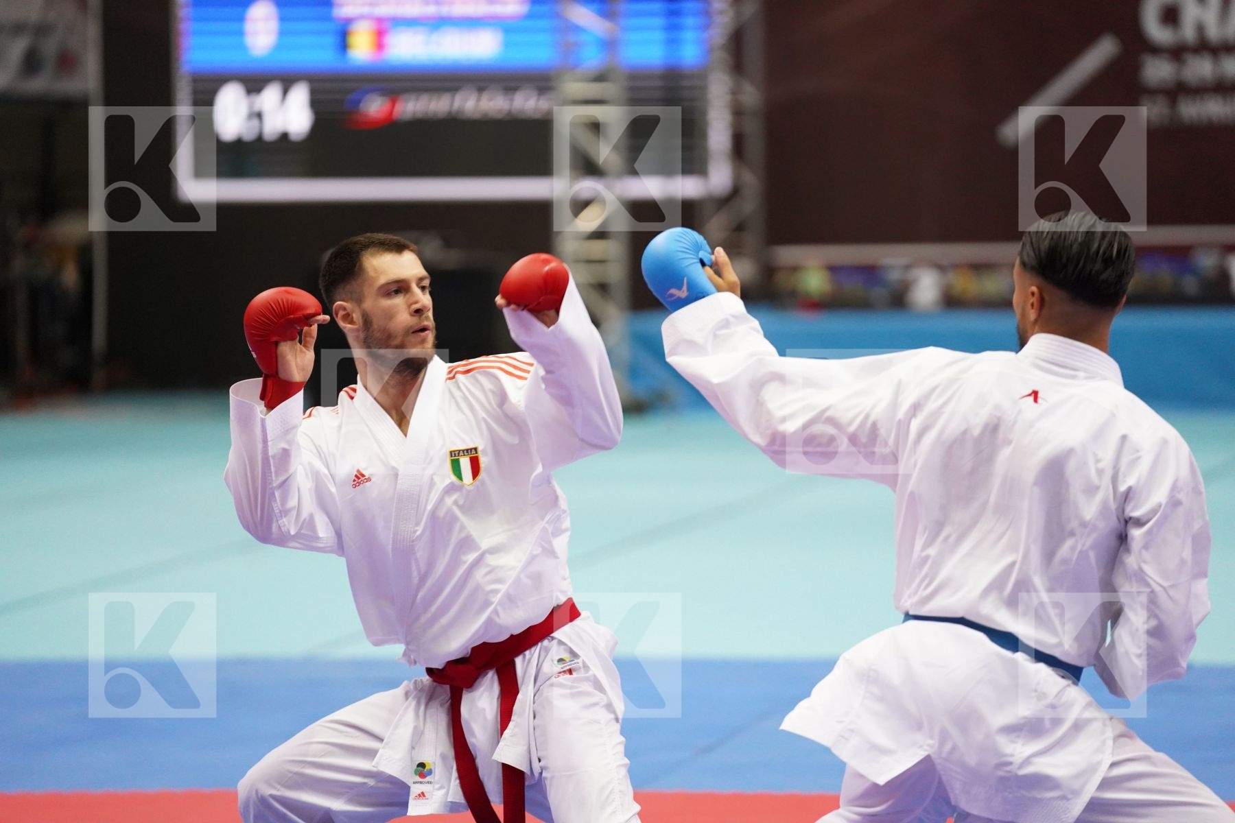 Kumite bronze bout featuring MARTINA MICHELE & DEGHALI WALID