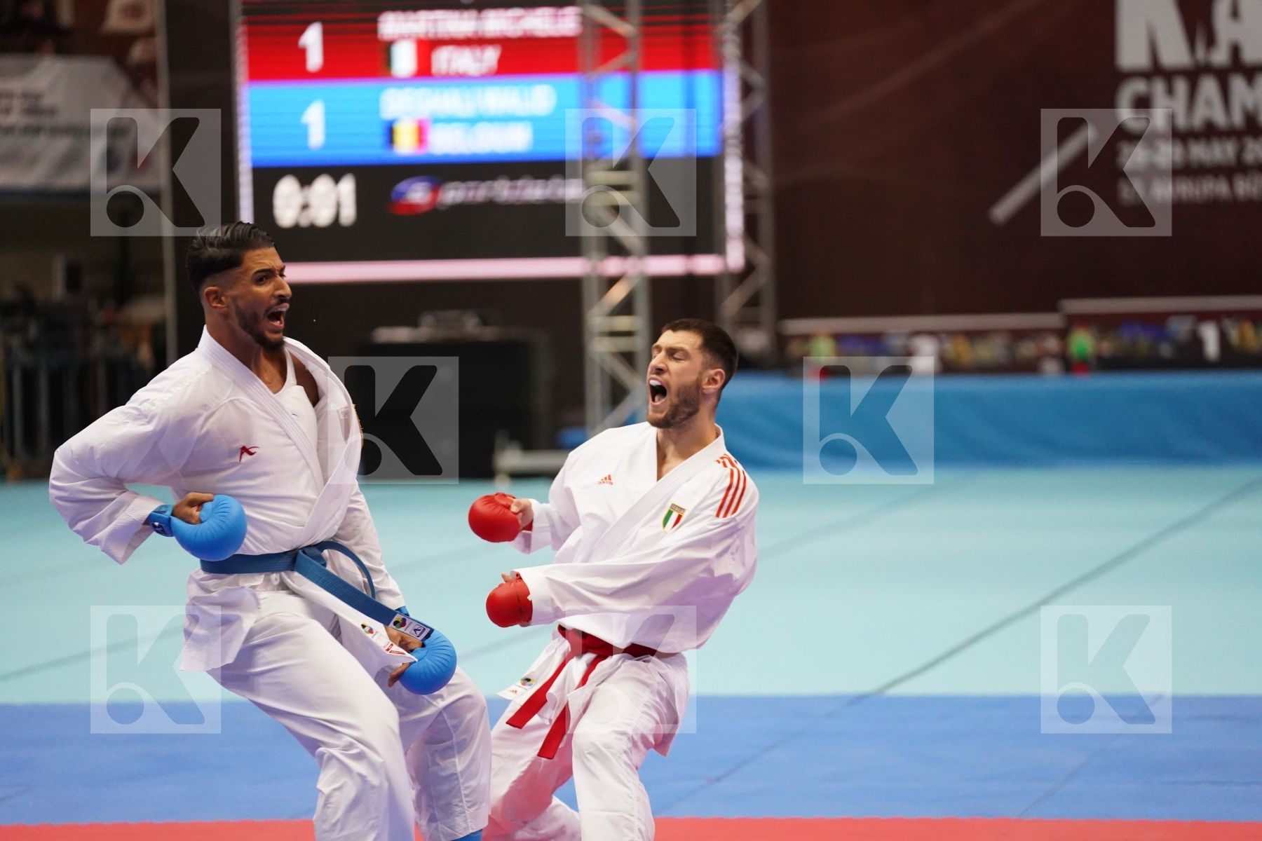 Kumite bronze bout featuring MARTINA MICHELE & DEGHALI WALID