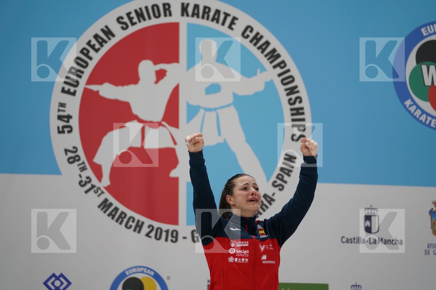 PALACIO GONZALEZ LAURA (SPAIN) in Senior Kumite 68+ Kg - Podium ceremony
