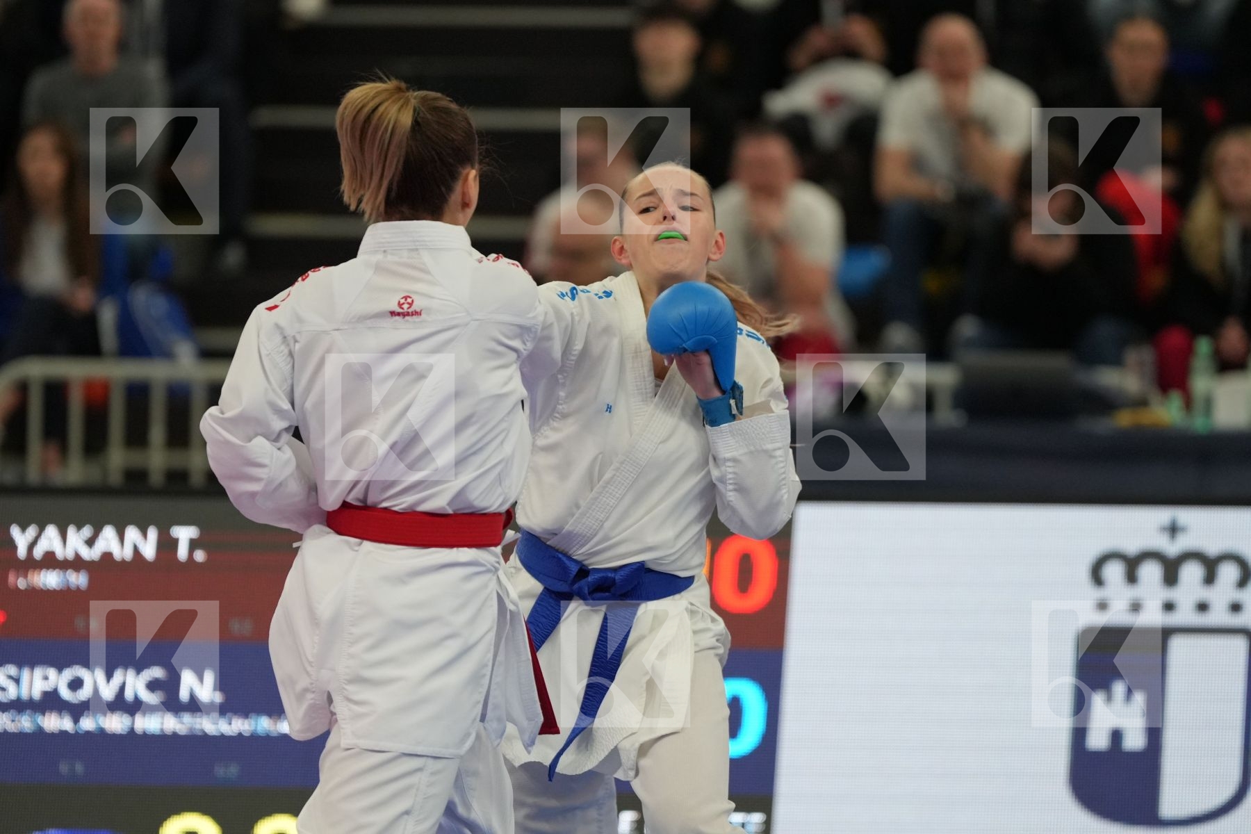 YAKAN TUBA (TURKEY) vs SIPOVIC NEJRA (BOSNIA & HEZERGOVINA) in Female Kumite -55 Kg - bronze bout