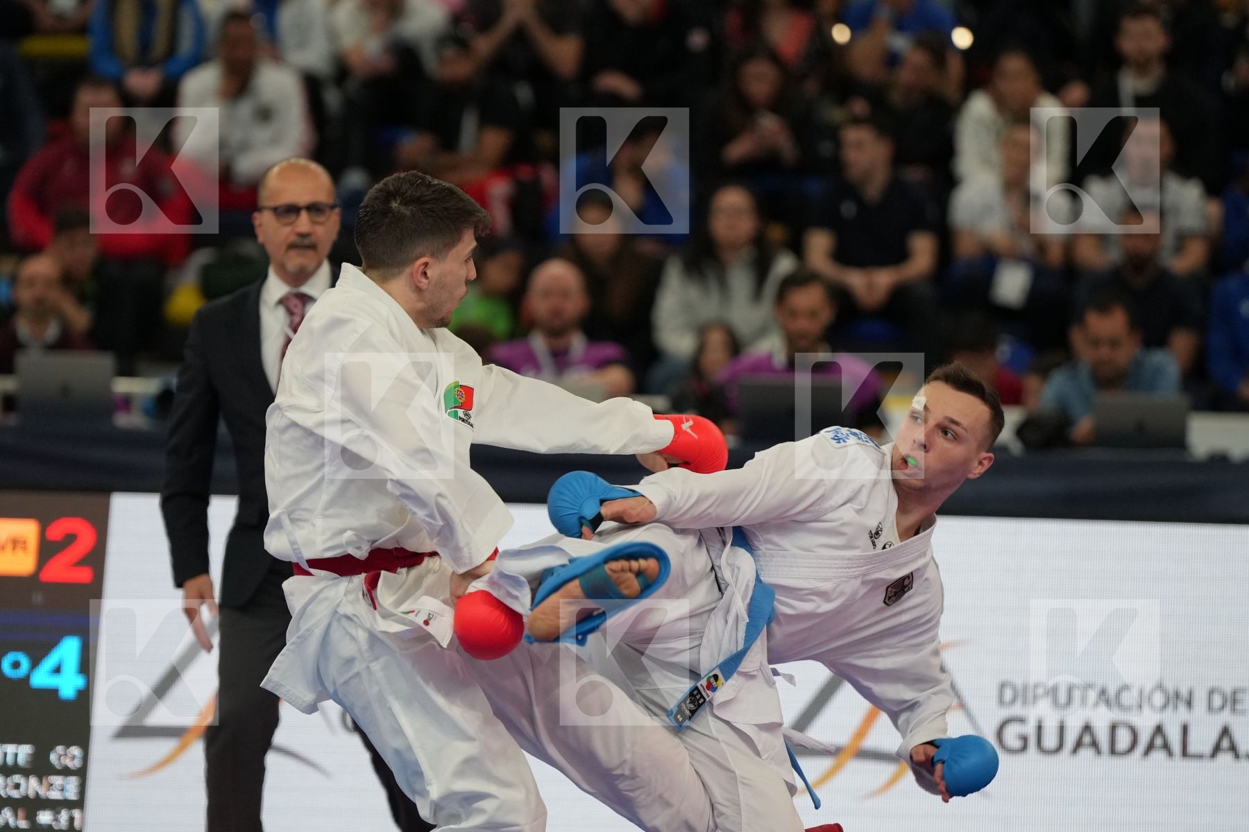 RIBEIRO JOAO (PORTUGAL) vs HAAS FLORIAN (GERMANY) in Male Kumite -60 Kg - bronze bout