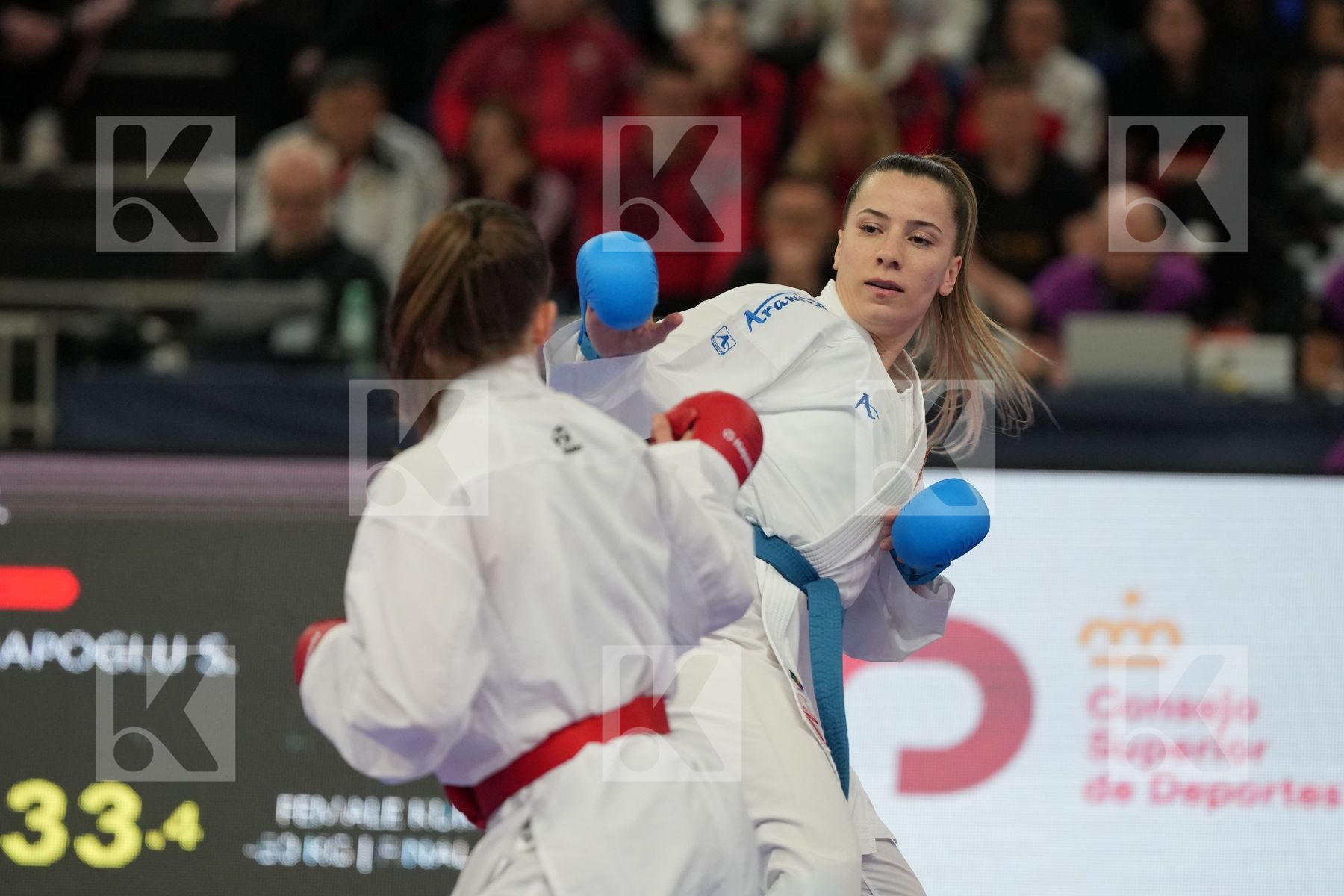 HUBRICH SHARA (GERMANY) vs OZCELIK ARAPOGLU SERAP (TURKEY) in Female Kumite -50 Kg - Final bout