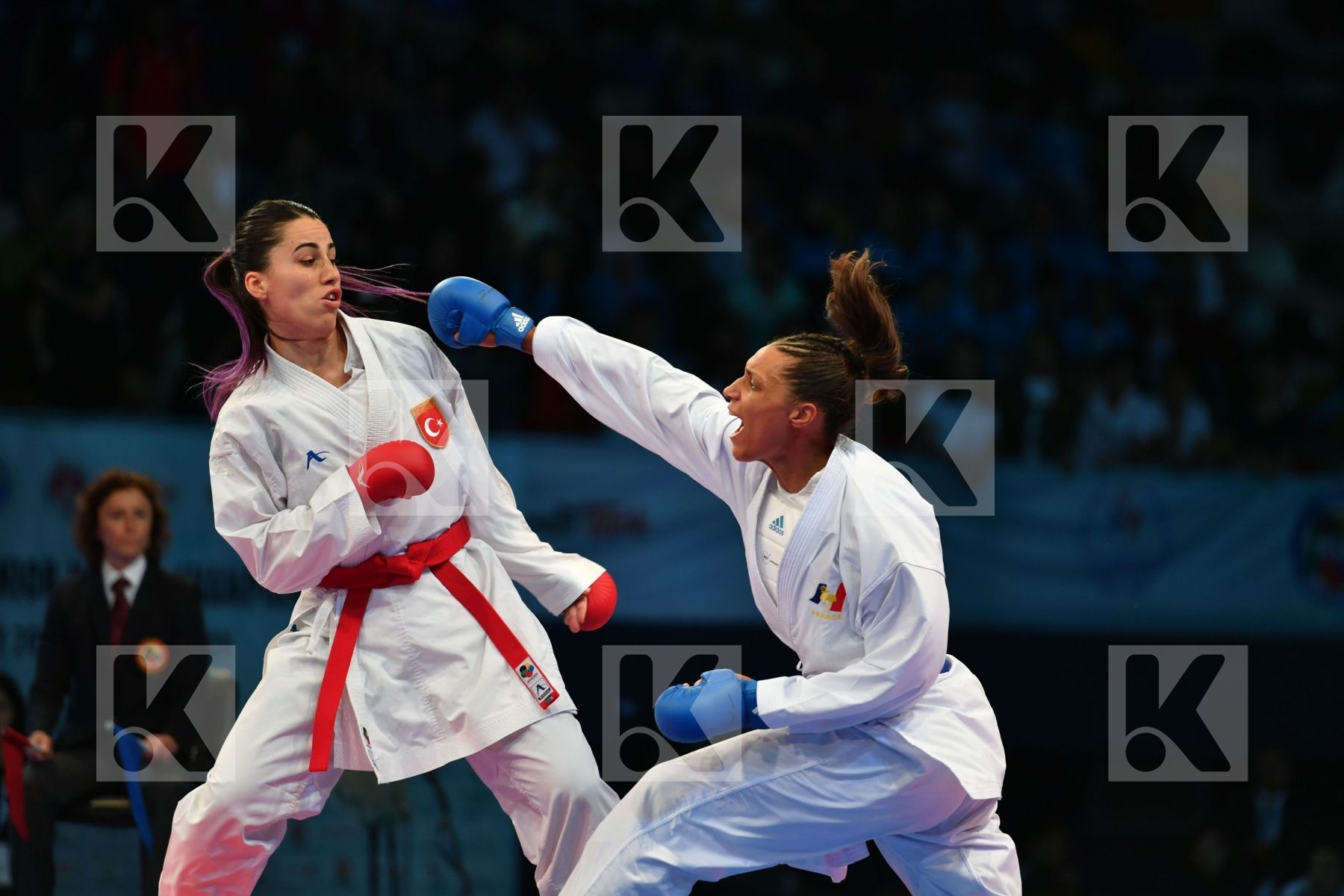 Female kumite 68+ kg Florentin Anne laure France Hocaoglu Meltem