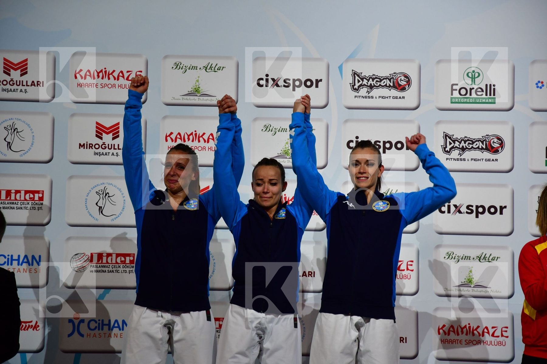 Female team kata Heiku Italy podium