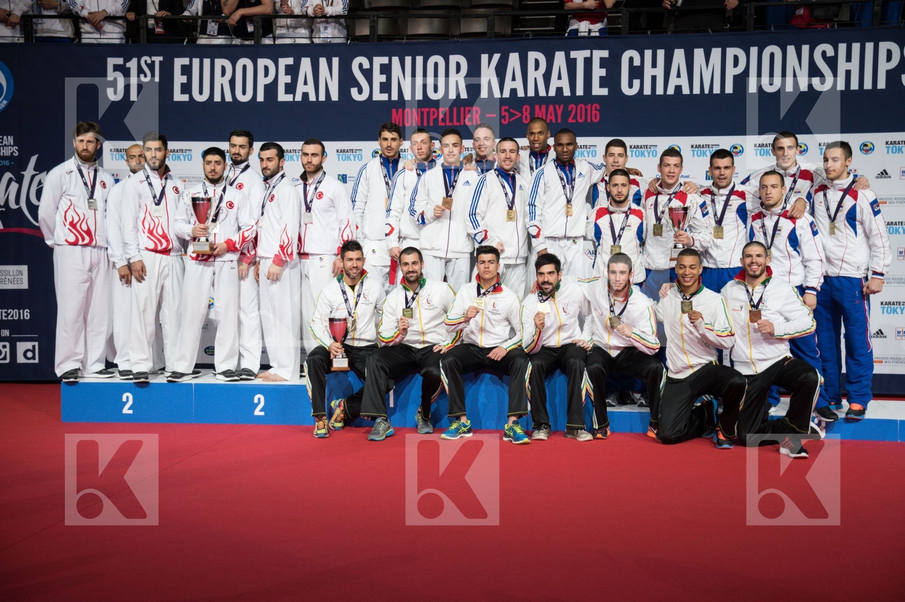 france kumite Male podium Portugal Serbia team Turkey