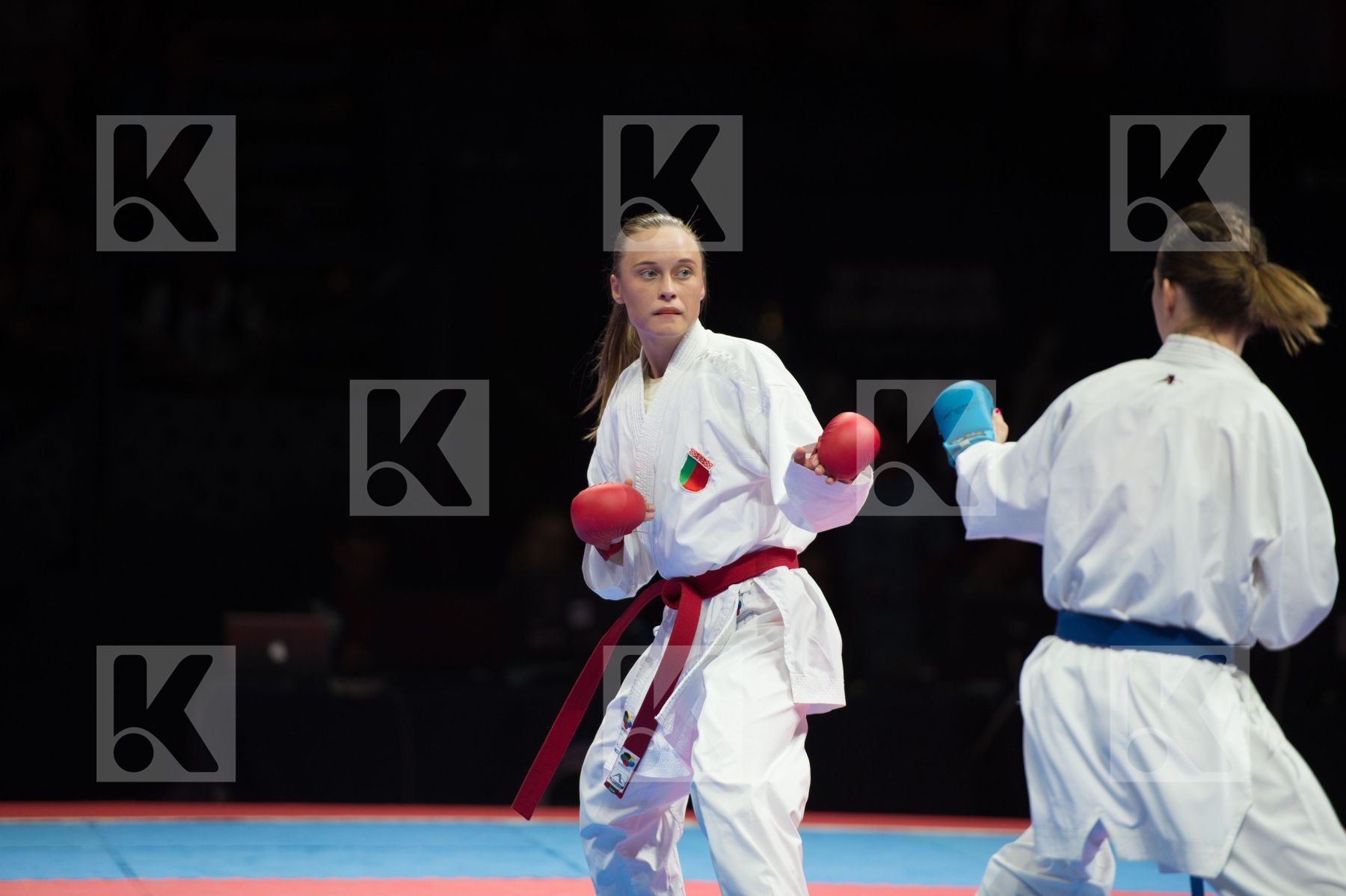 -50 Kg Austria Belarus female kumite Koulinkovitch Mariya plank
