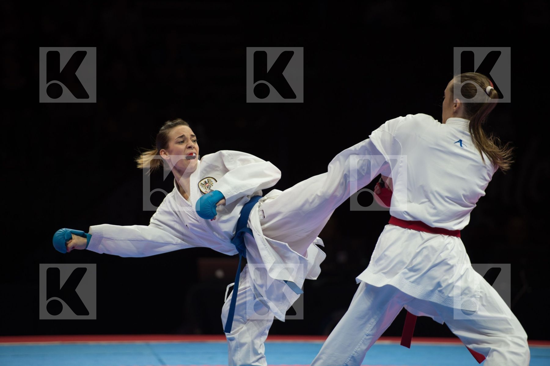-50 Kg Austria Belarus female kumite Koulinkovitch Mariya plank