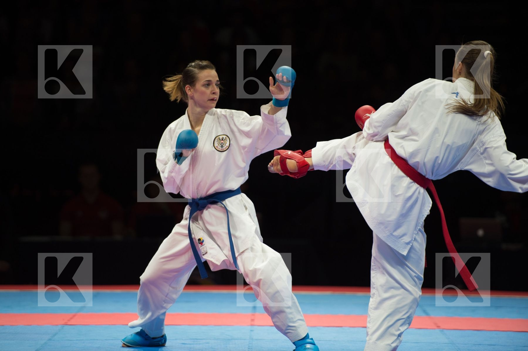 -50 Kg Austria Belarus female kumite Koulinkovitch Mariya plank