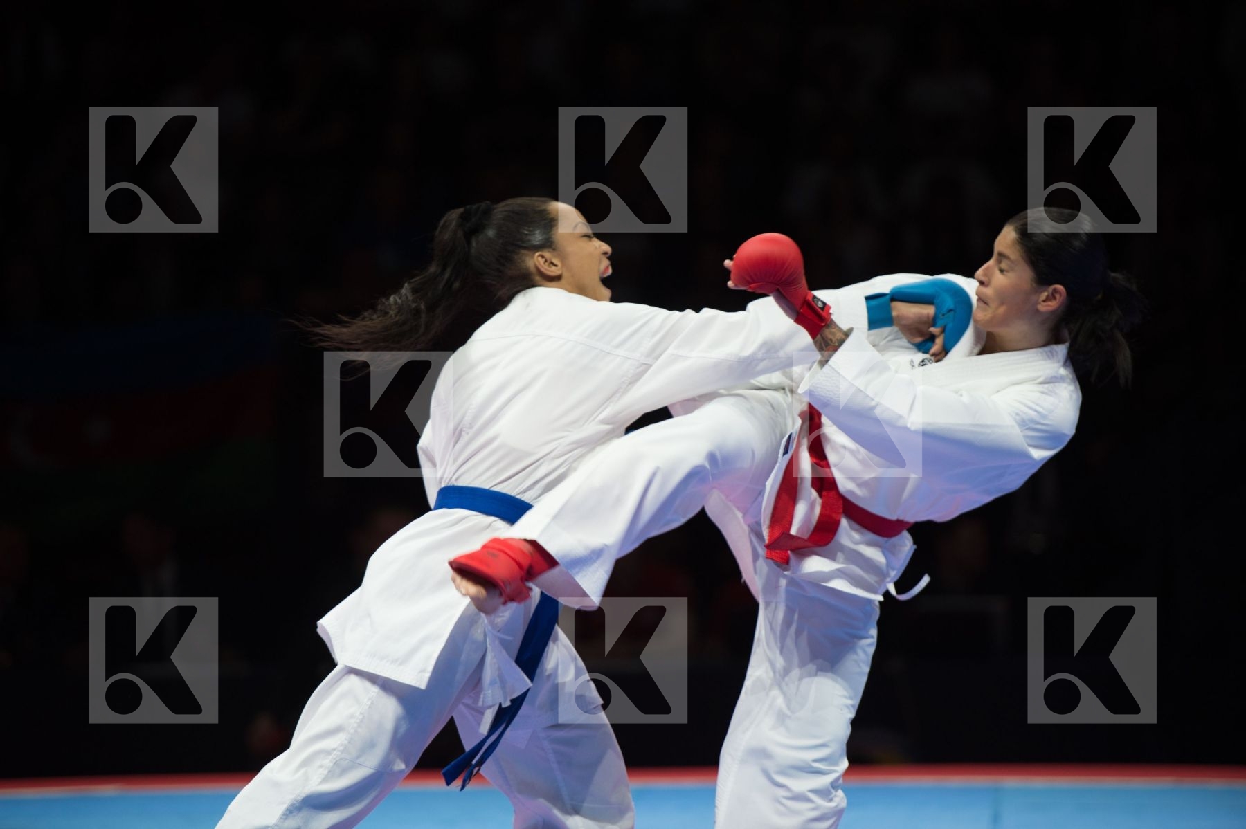 Female france kumite semi-final Switzerland team