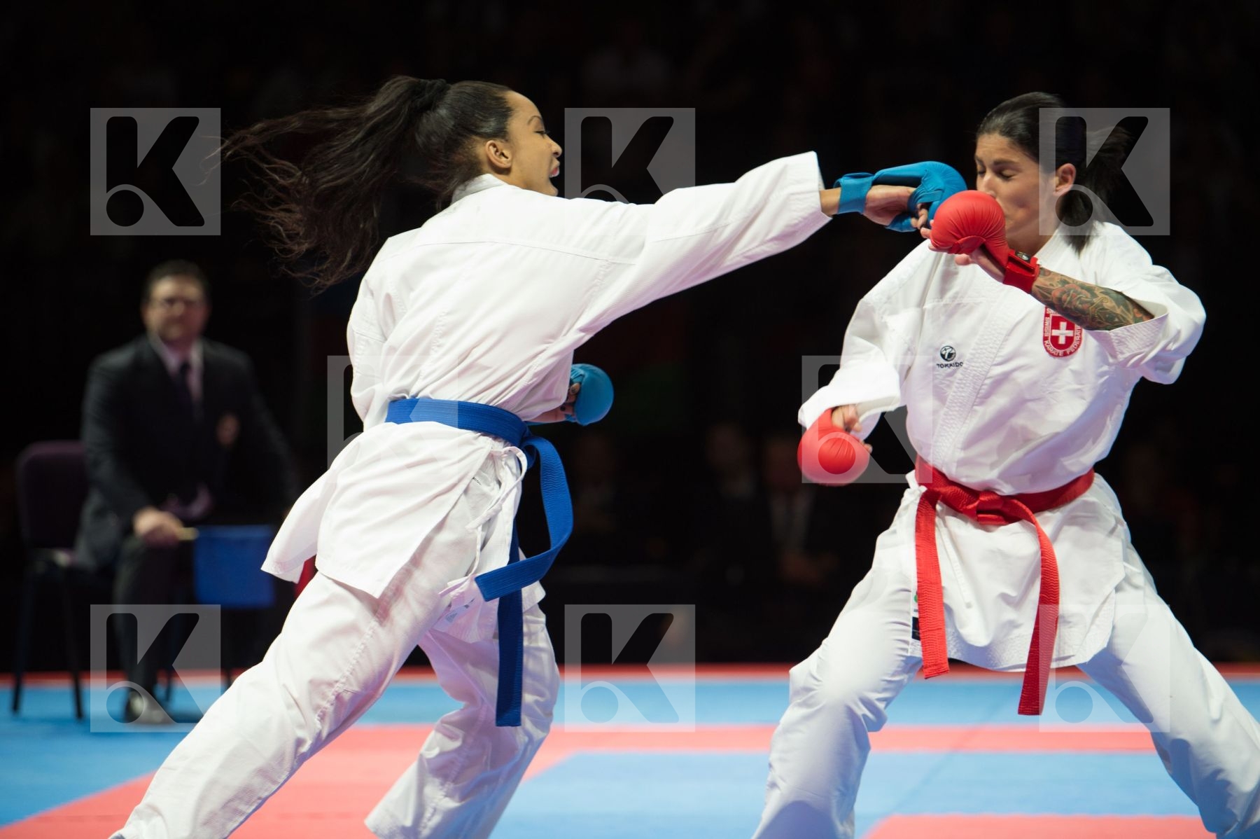 Female france kumite semi-final Switzerland team