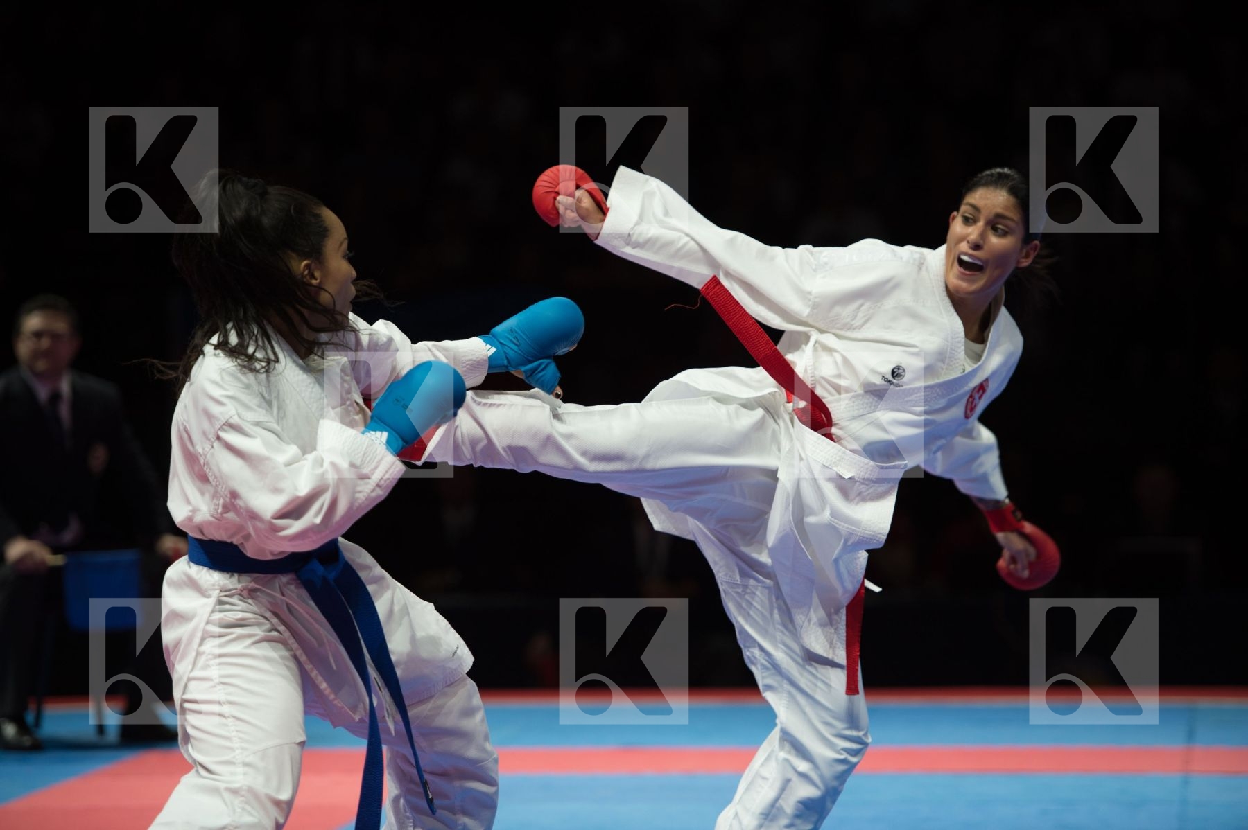 Female france kumite semi-final Switzerland team