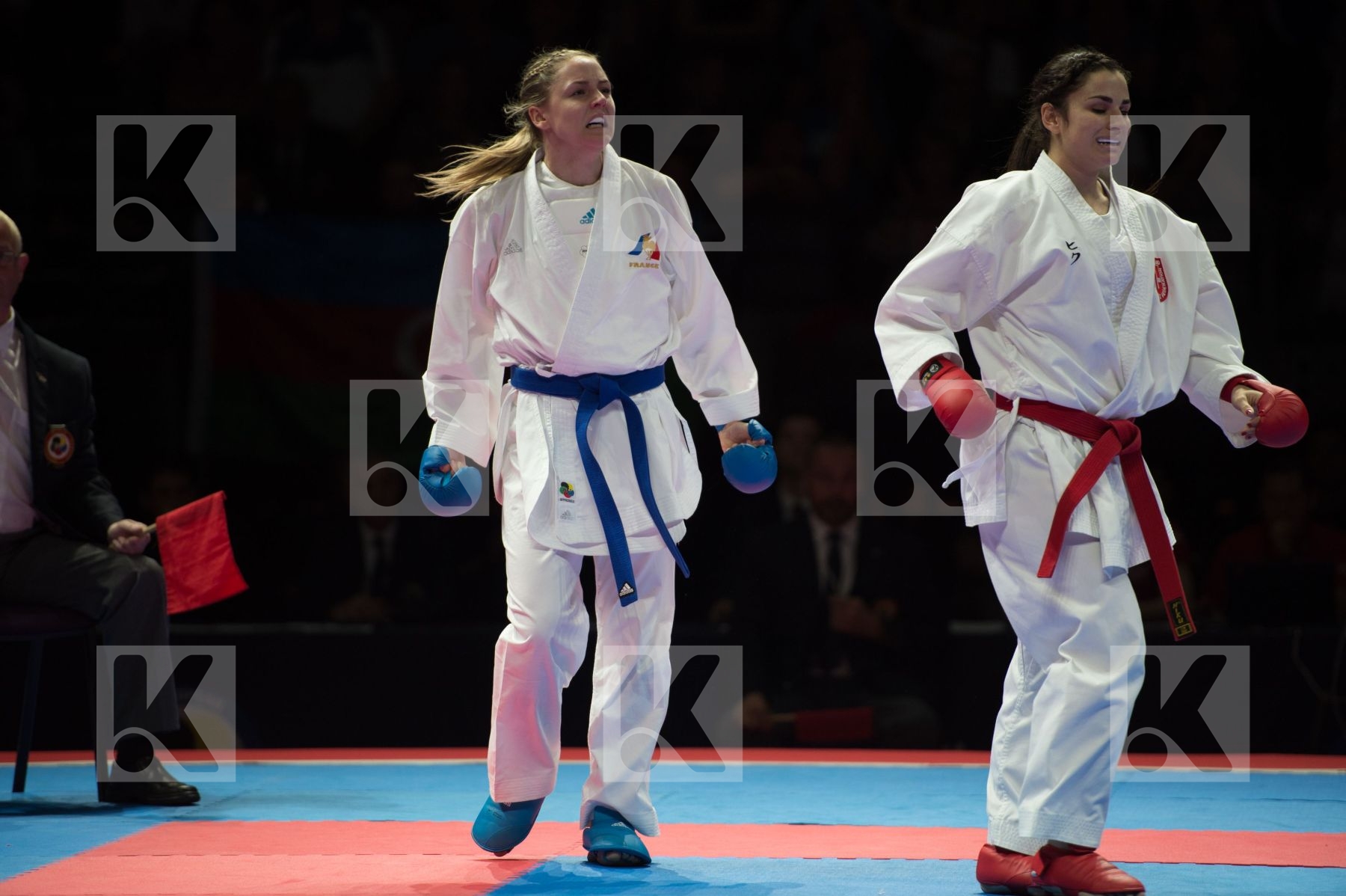 Female france kumite semi-final Switzerland team