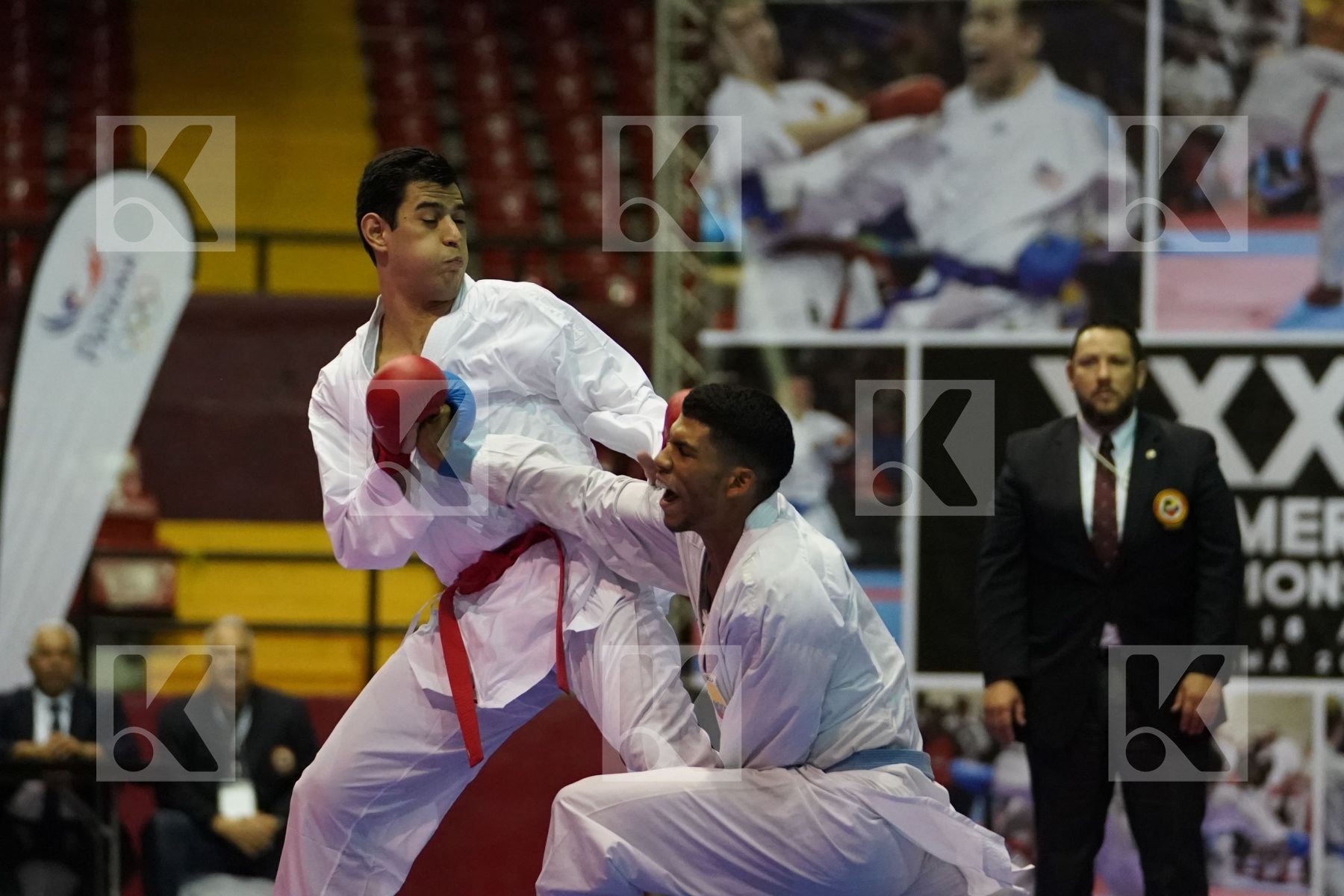 VALERA FREDDY (VENEZUELA) vs HENAO AMU RUBEN DARIO (COLOMBIA) in Senior Kumite -84 Kg - Final bout