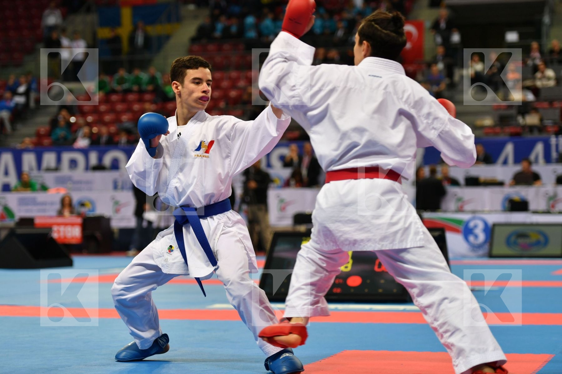 Cadet kumite male -52 kg, Ciarloni Mattia, El yazidi Bilal, Fran