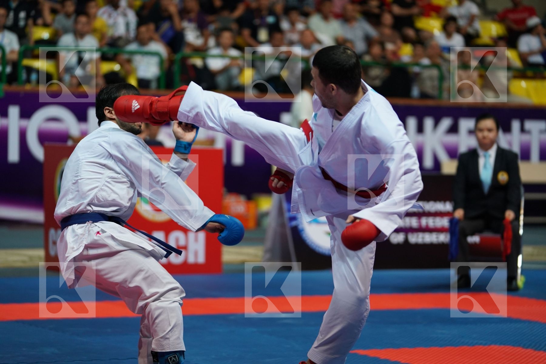 AKTAUOV ANDREY (KAZAKHSTAN) vs ALHARBI ABDULLAH (SAUDI ARABIA) in Senior Male Kumite -55 Kg - Final bout