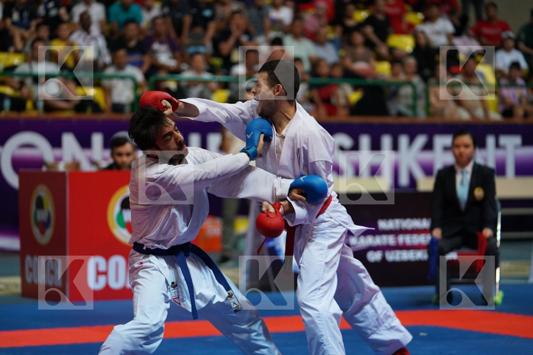 AKTAUOV ANDREY (KAZAKHSTAN) vs ALHARBI ABDULLAH (SAUDI ARABIA) in Senior Male Kumite -55 Kg - Final bout