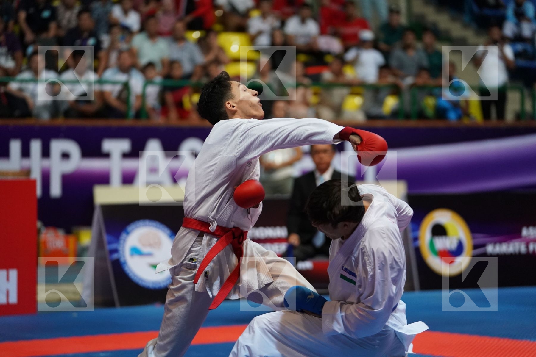 AKBAROV RAFAEL (KYRGYZSTAN) vs SAYMATOV SADRIDDIN (UZBEKISTAN) in Senior Kumite -60 Kg - Final bout