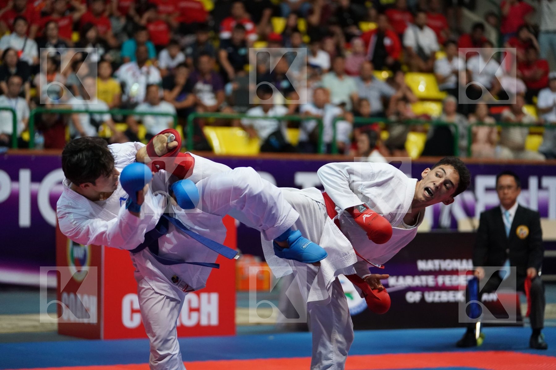 AKBAROV RAFAEL (KYRGYZSTAN) vs SAYMATOV SADRIDDIN (UZBEKISTAN) in Senior Kumite -60 Kg - Final bout