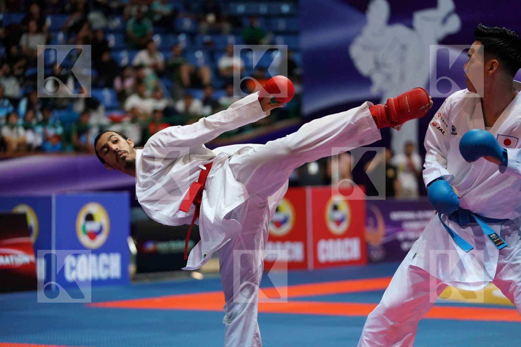 ALHAKAMI ABDULAZIZ (SAUDI ARABIA) vs NISHIMURA KEN (JAPAN) in Senior Kumite -75 Kg - Final bout