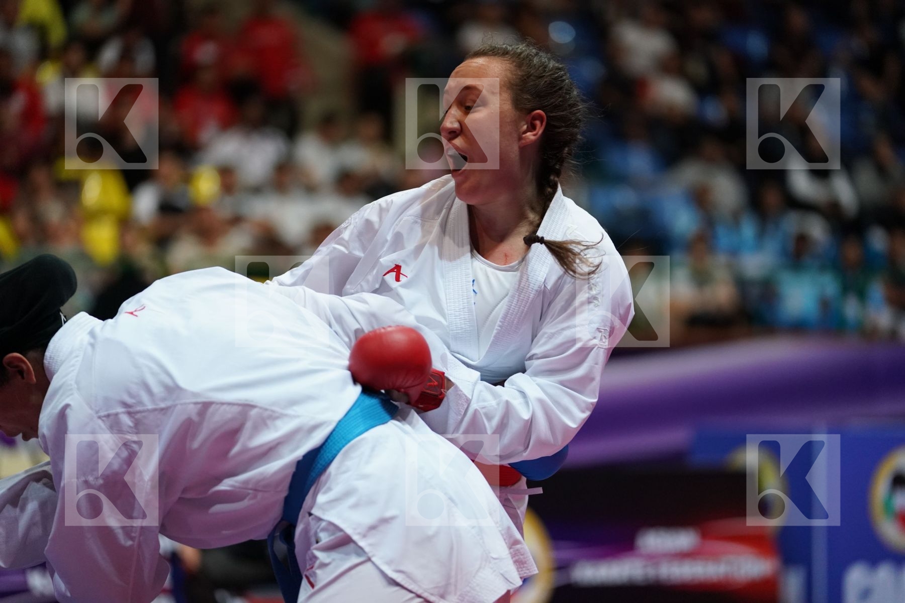 BERULTSEVA SOFYA (KAZAKHSTAN) vs ABBASALI HAMIDEH (ISLAMIC REPUBLIC OF IRAN) in Senior Kumite 68+ Kg - Final bout