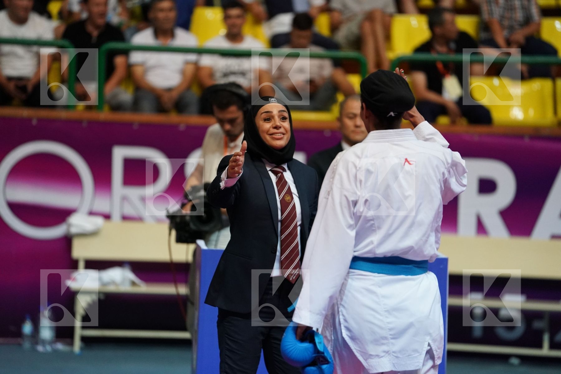 BERULTSEVA SOFYA (KAZAKHSTAN) vs ABBASALI HAMIDEH (ISLAMIC REPUBLIC OF IRAN) in Senior Kumite 68+ Kg - Final bout