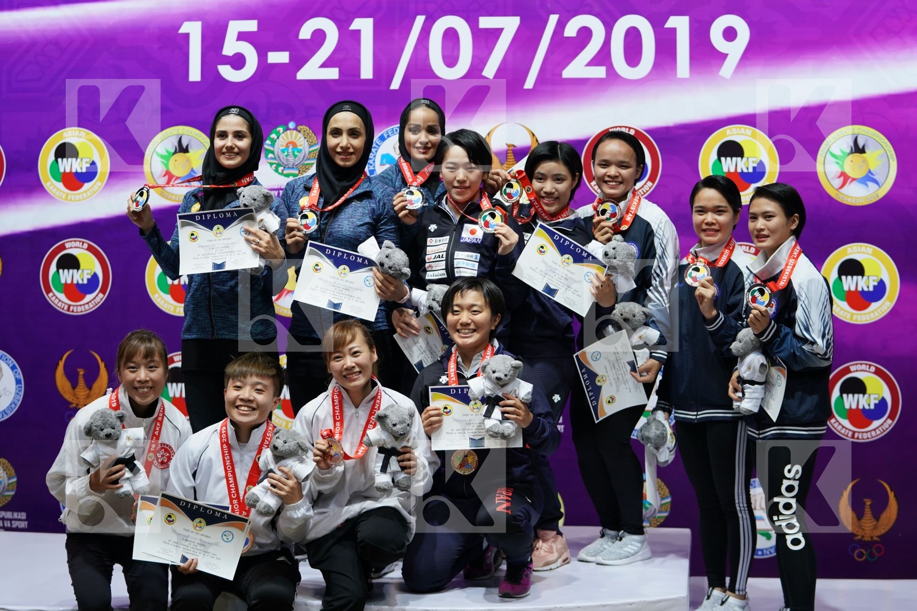 Podium of Senior Team Female Kata